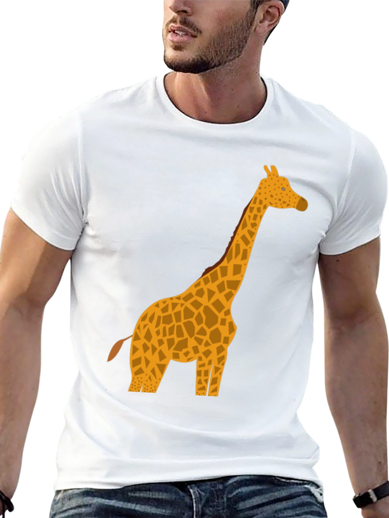 Giraffe Graphic Tee - Black Casual T-Shirt