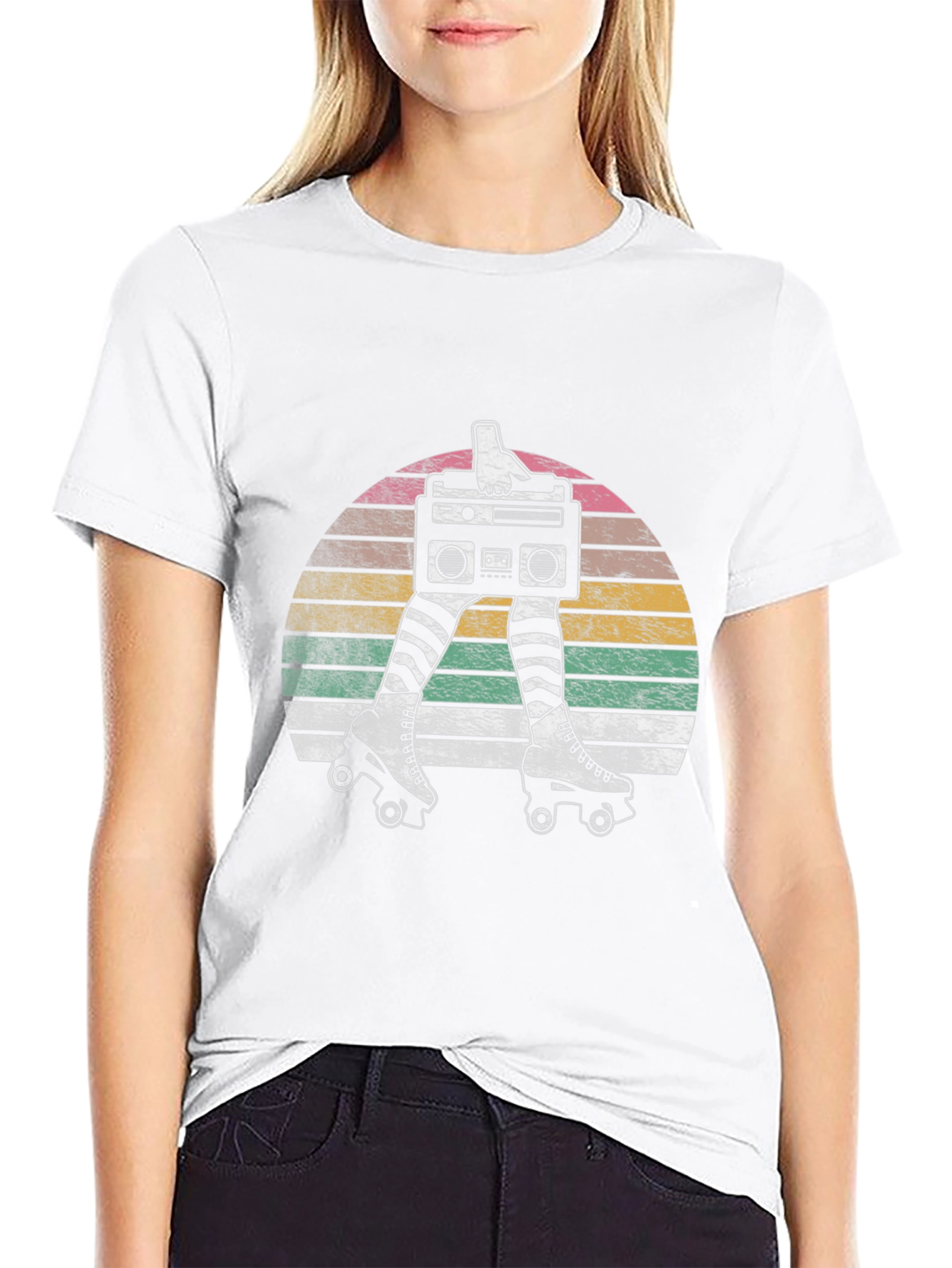 Retro Roller Disco Boombox Graphic Tee