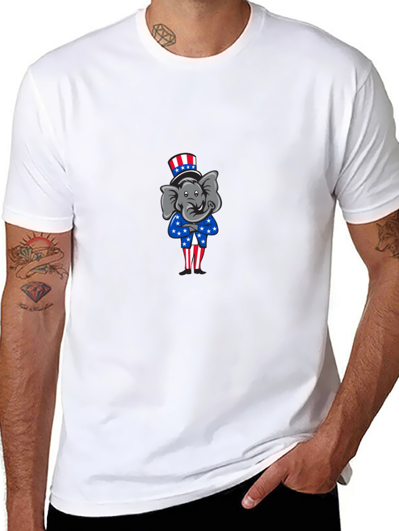 Patriotic Elephant T-Shirt - USA Pride!