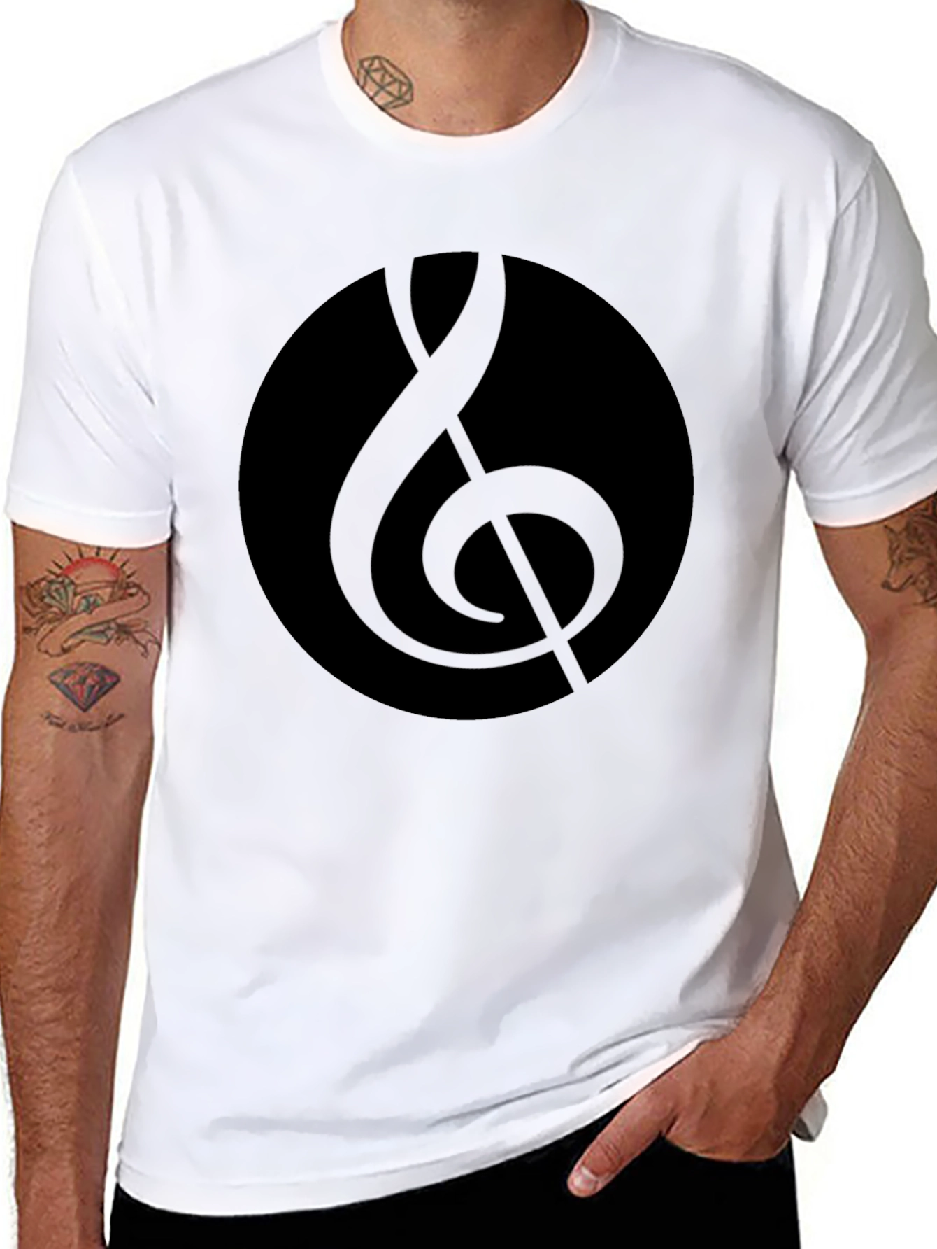 Black Music Note T-Shirt - Stylish and Comfortable