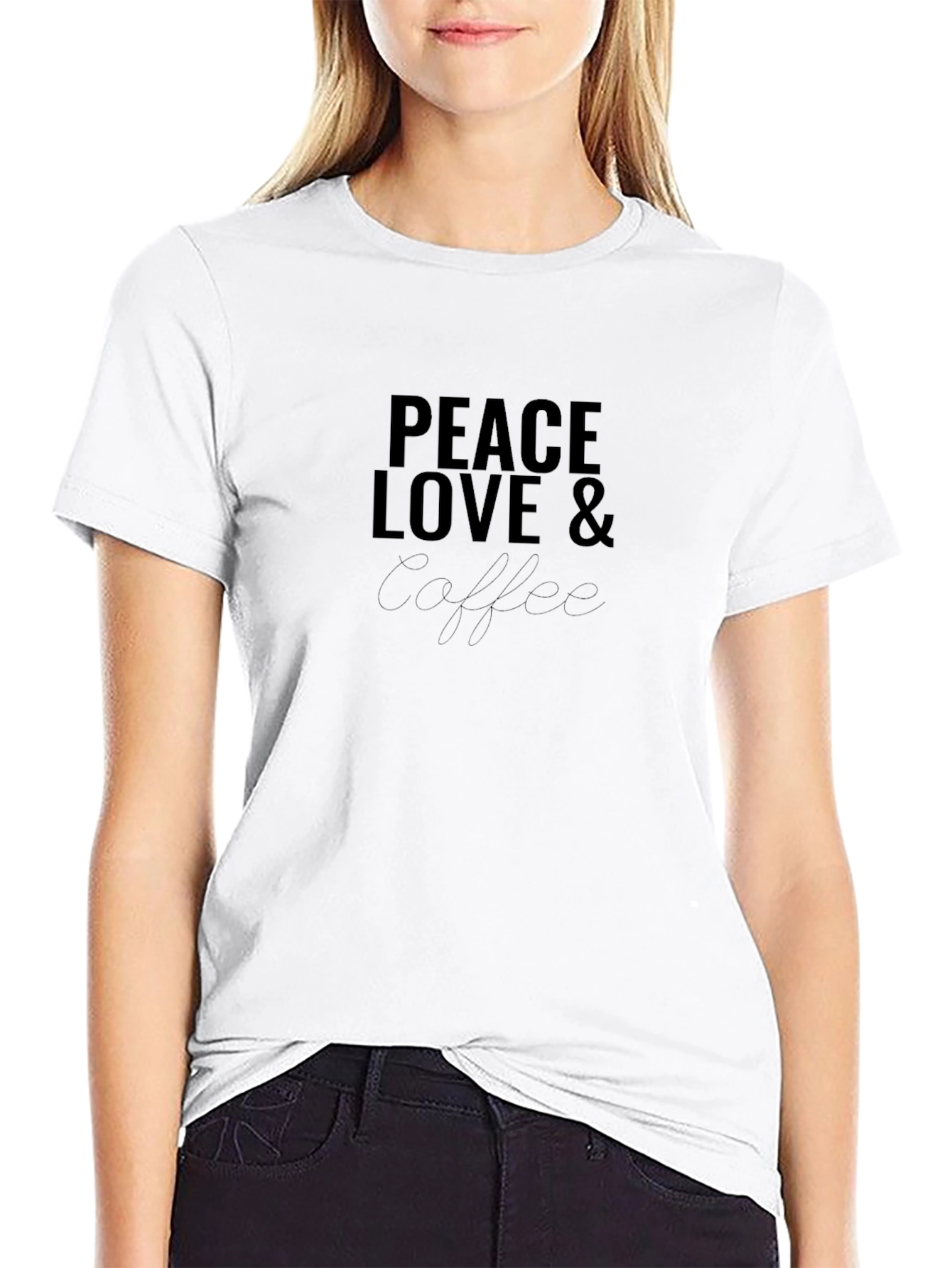 Peace Love & Coffee T-Shirt - Casual Comfort