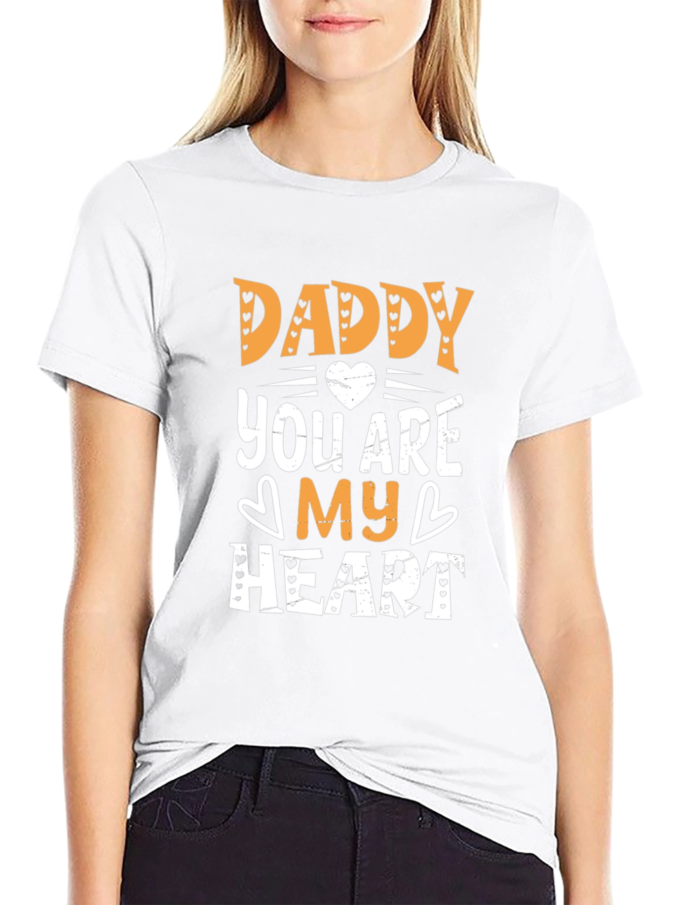Daddy You Are My Heart Graphic Tee - Black