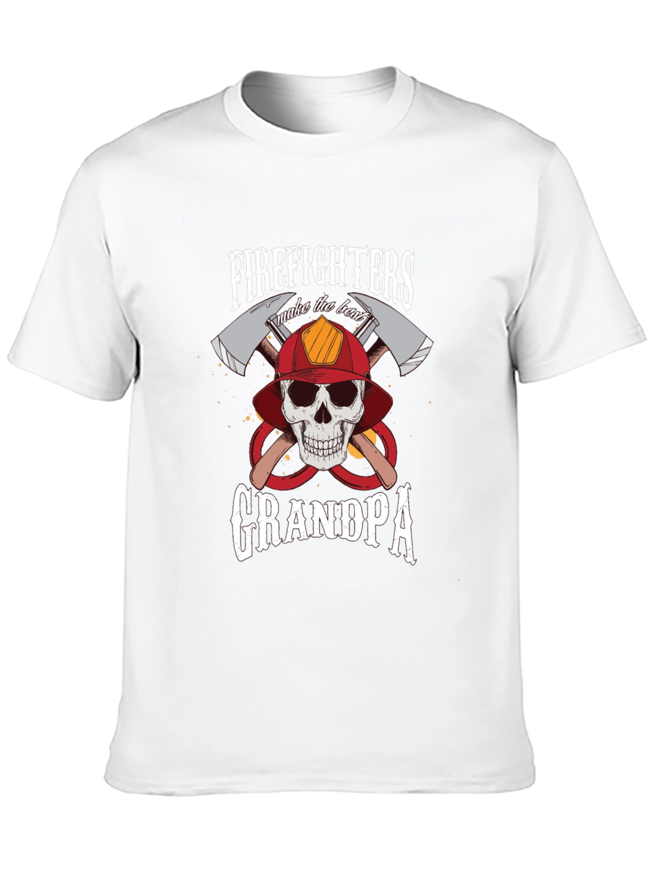 Firefighter Grandpa T-Shirt - Skull & Axes Design