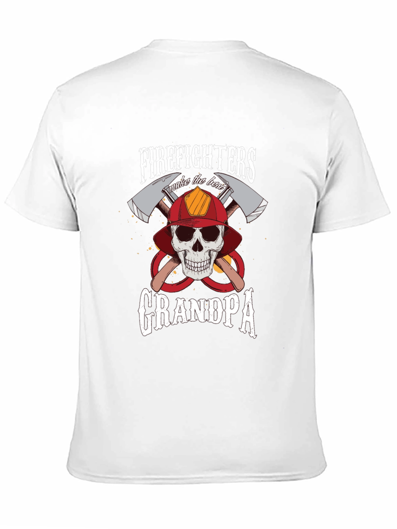 Firefighter Grandpa T-Shirt - Skull & Axes Design