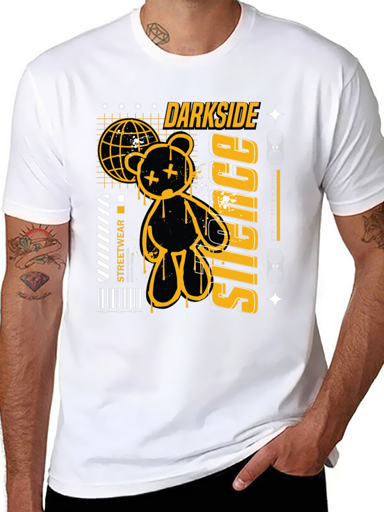 Darkside Silence Graphic Print Black Tee