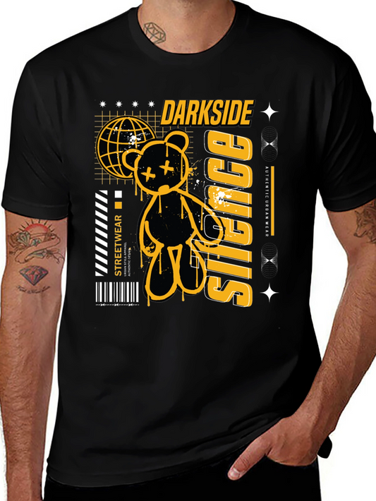 Darkside Silence Graphic Print Black Tee