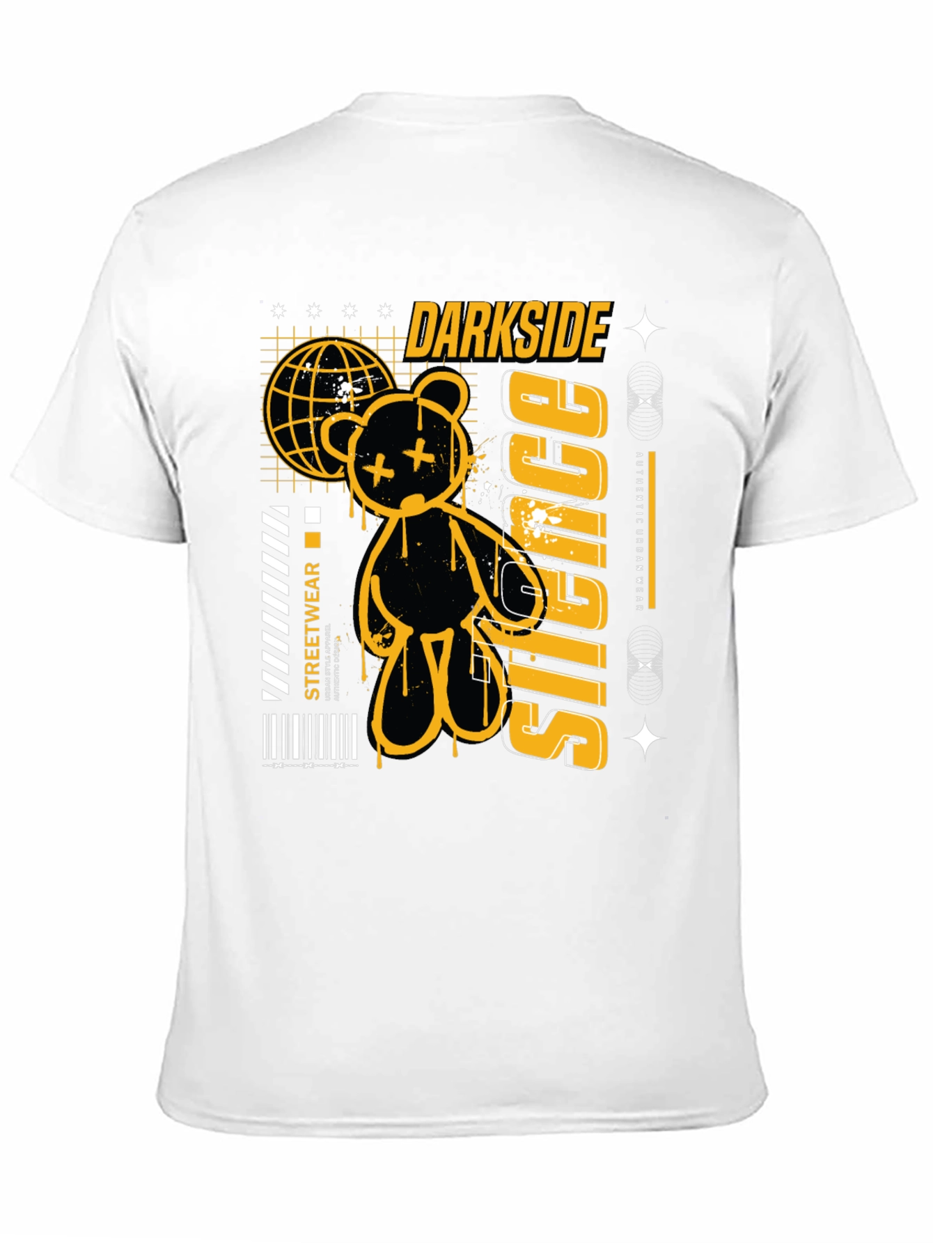 Darkside Silence Graphic Print Black Tee