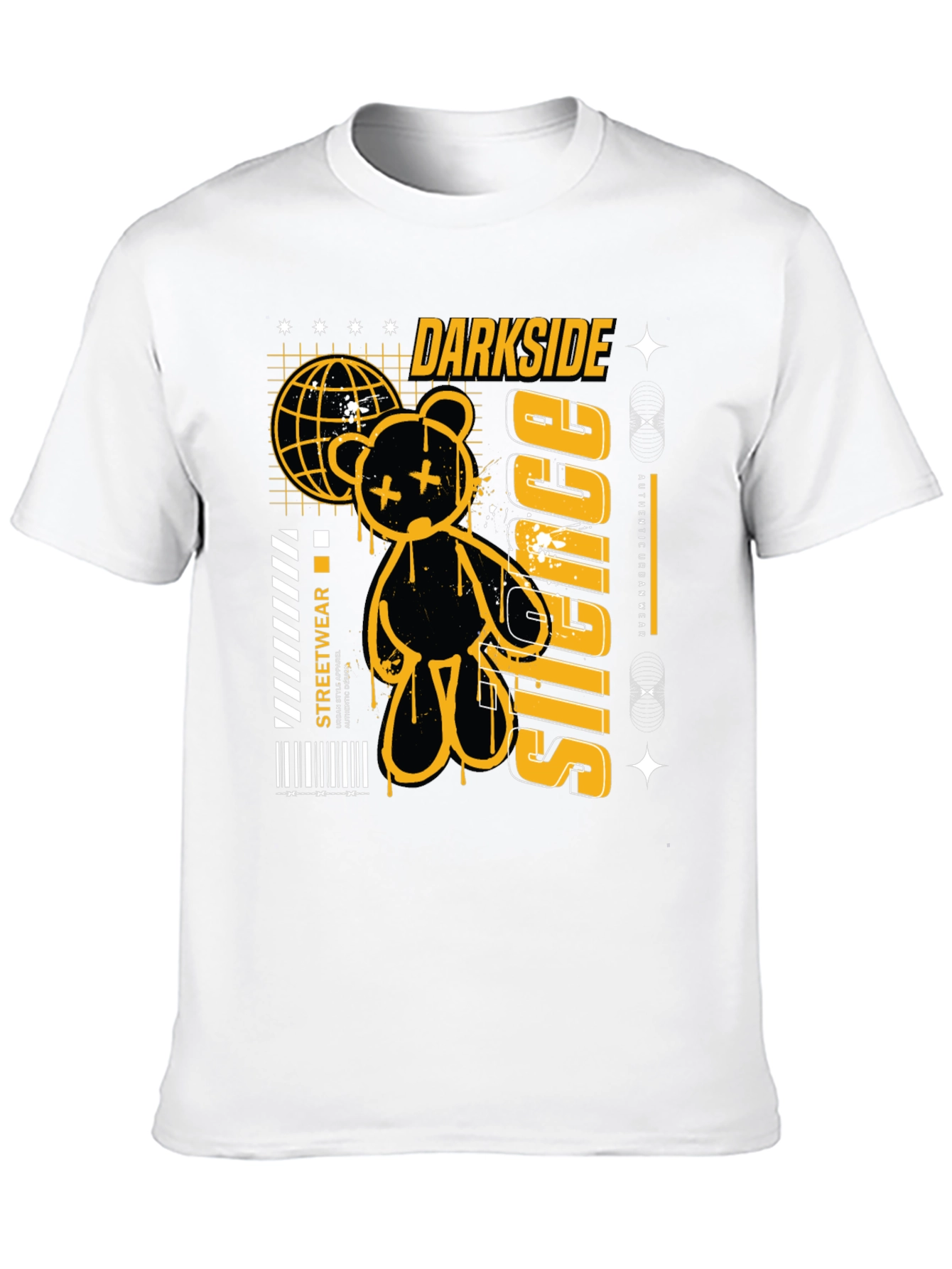 Darkside Silence Graphic Print Black Tee