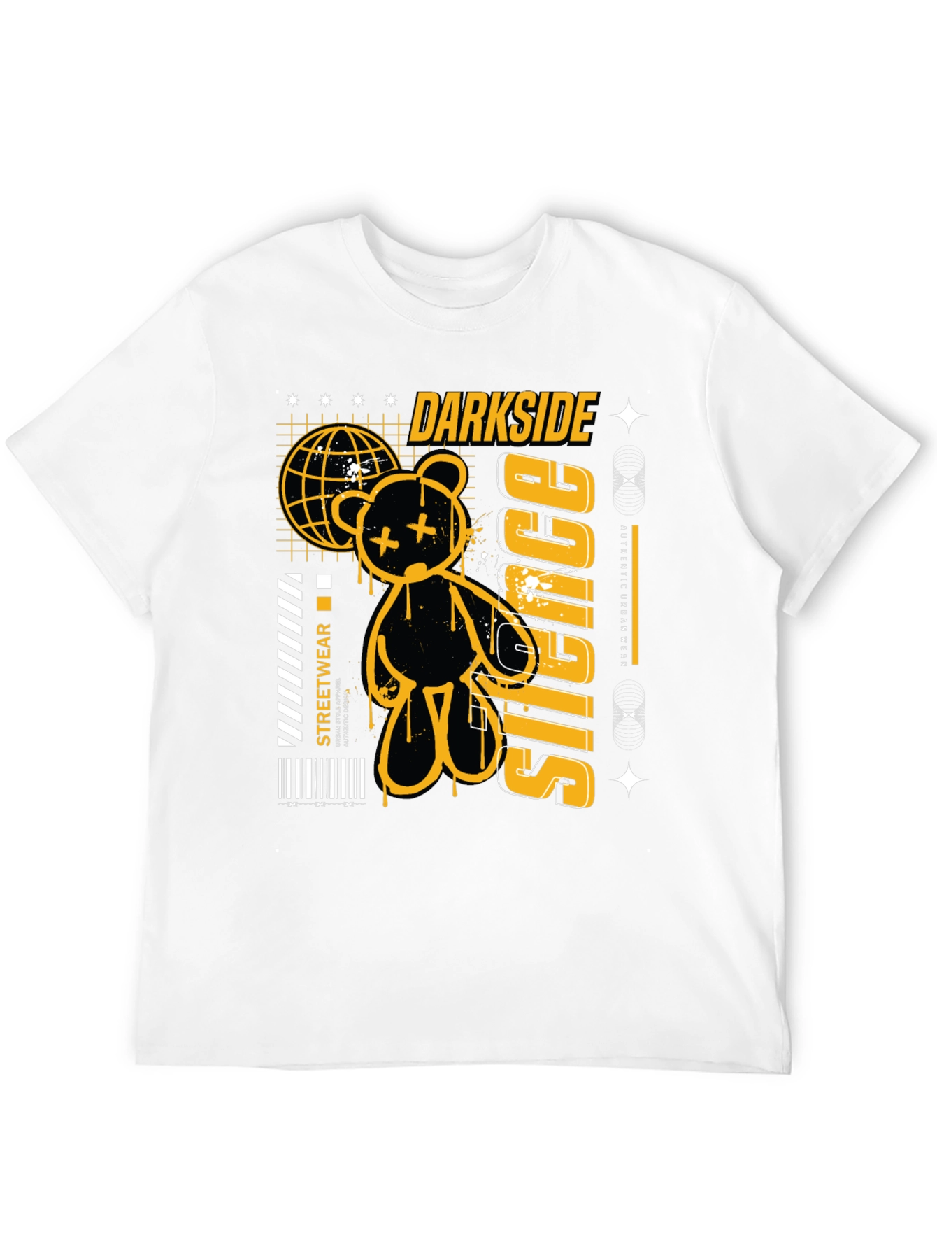 Darkside Silence Graphic Print Black Tee