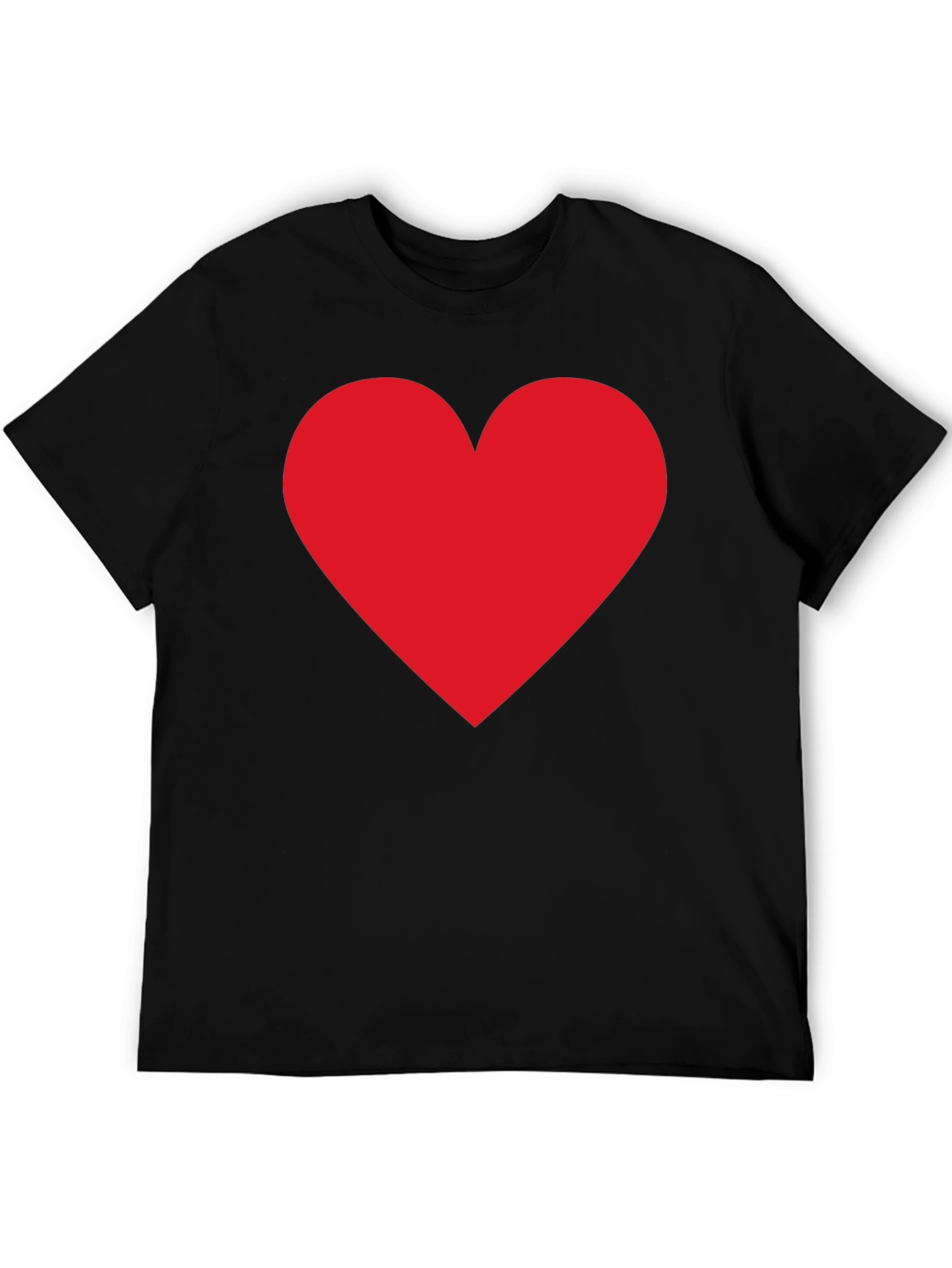 Heart Graphic Black T-Shirt Casual Cotton Tee
