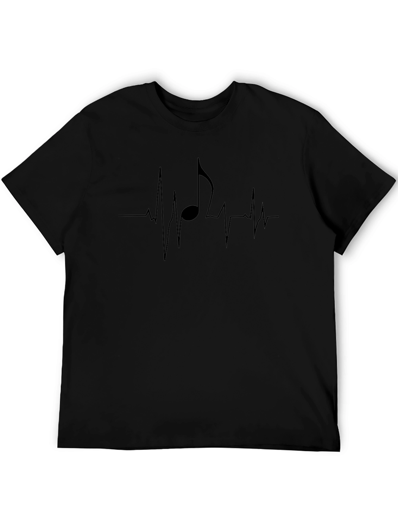 Music Heartbeat Graphic Tee - Black
