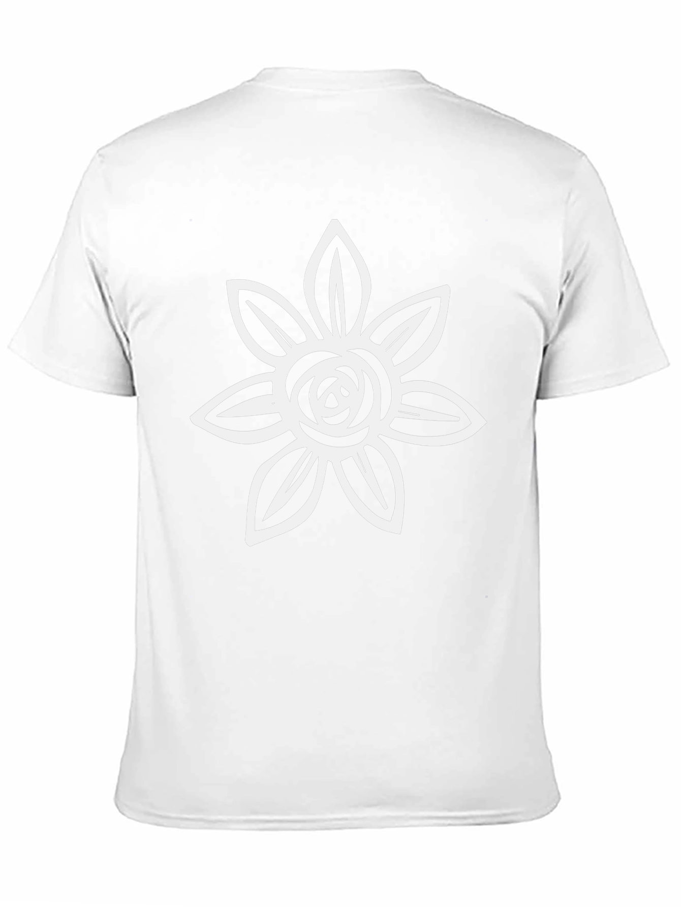Black T-Shirt with White Flower Graphic