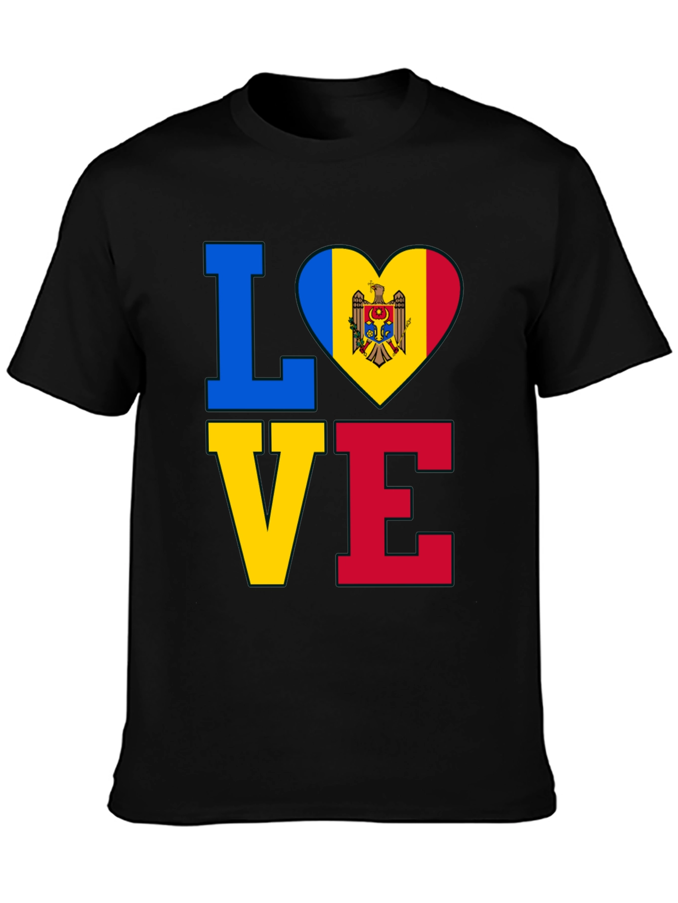 Moldova Flag Heart Love T-Shirt