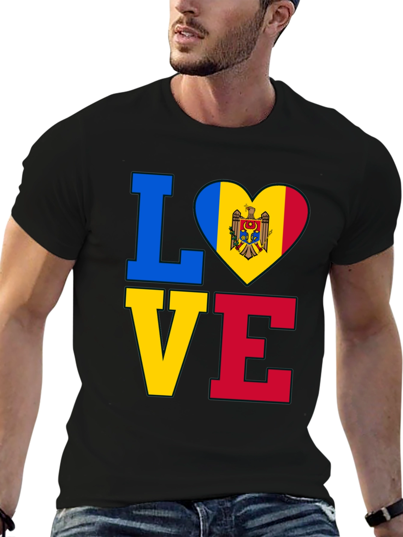 Moldova Flag Heart Love T-Shirt