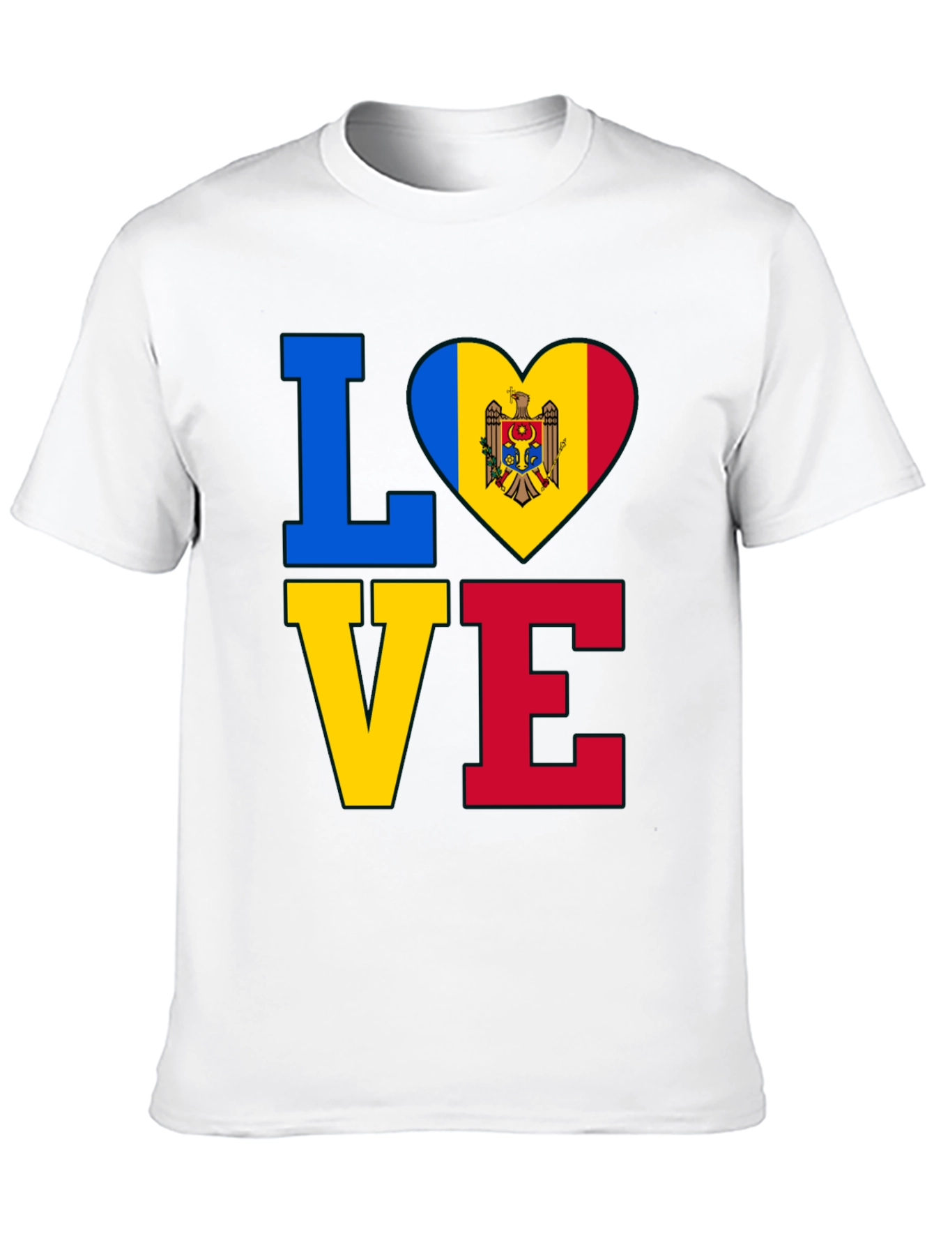 Moldova Flag Heart Love T-Shirt