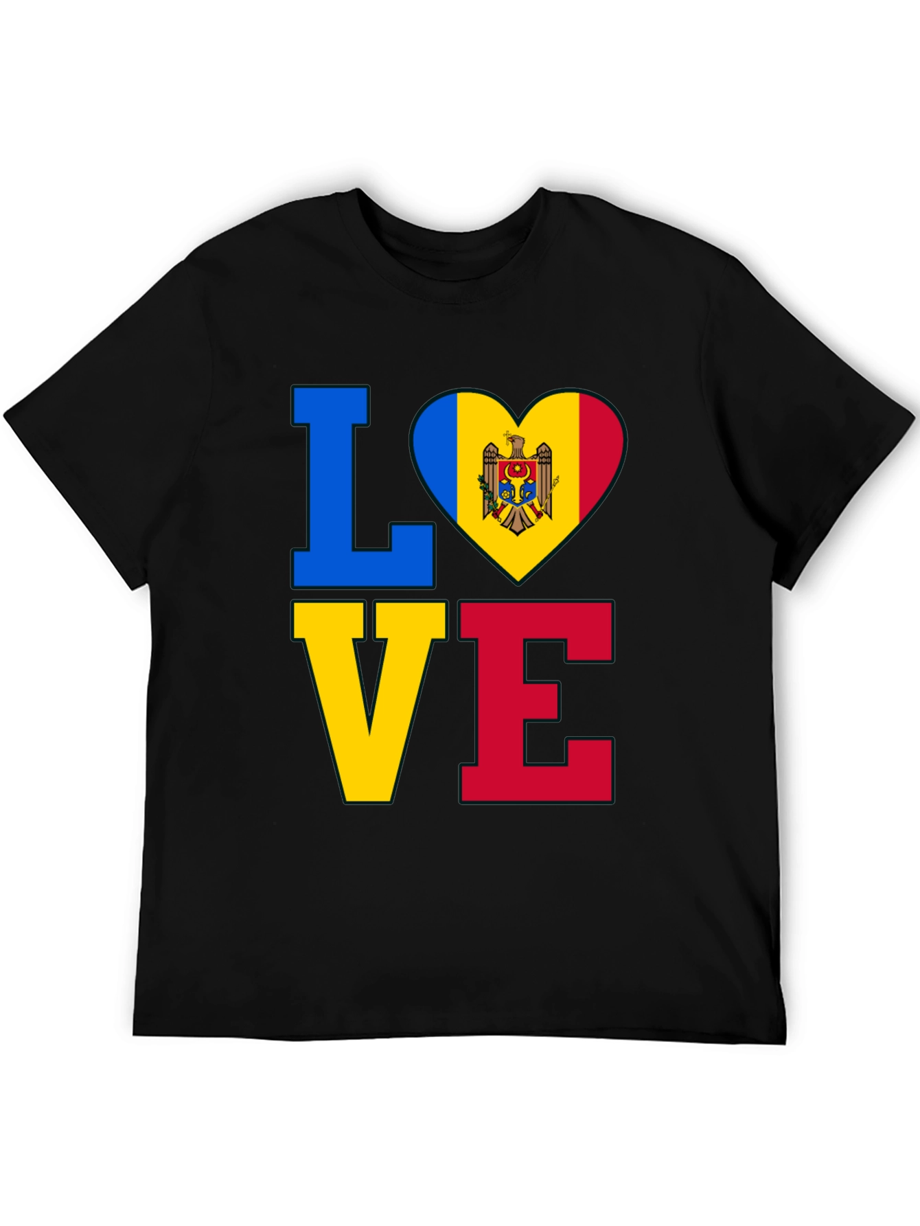 Moldova Flag Heart Love T-Shirt