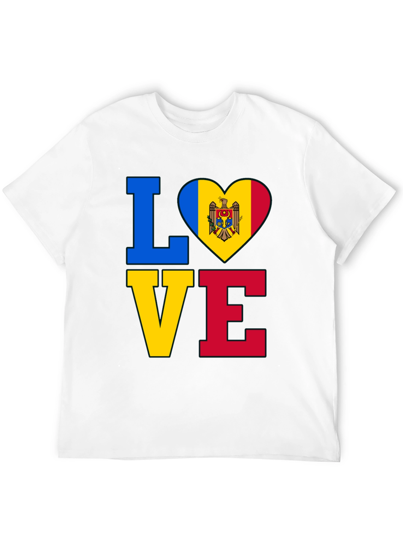 Moldova Flag Heart Love T-Shirt
