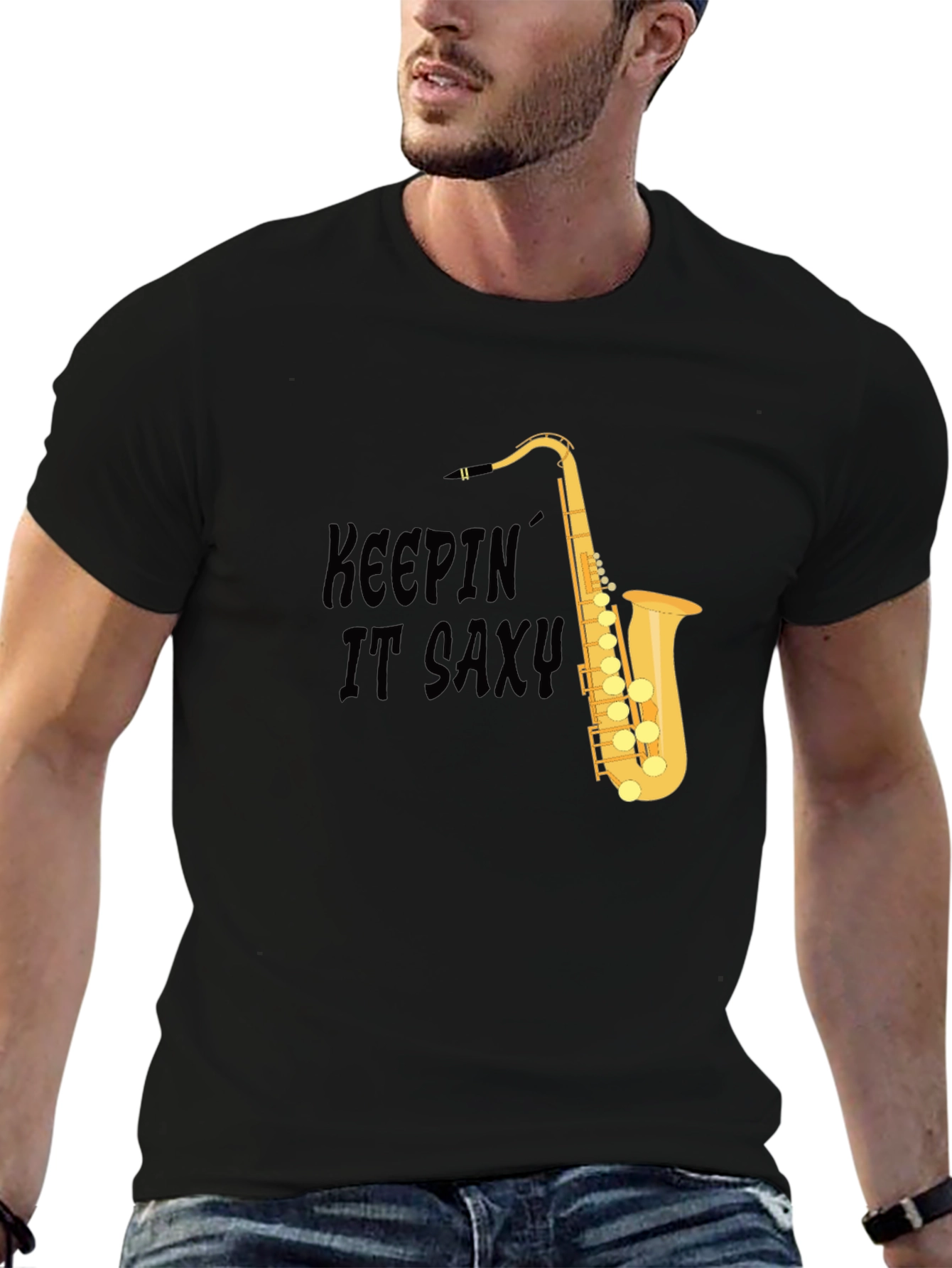 Keepin It Saxy T-Shirt - Cool Saxophone Design