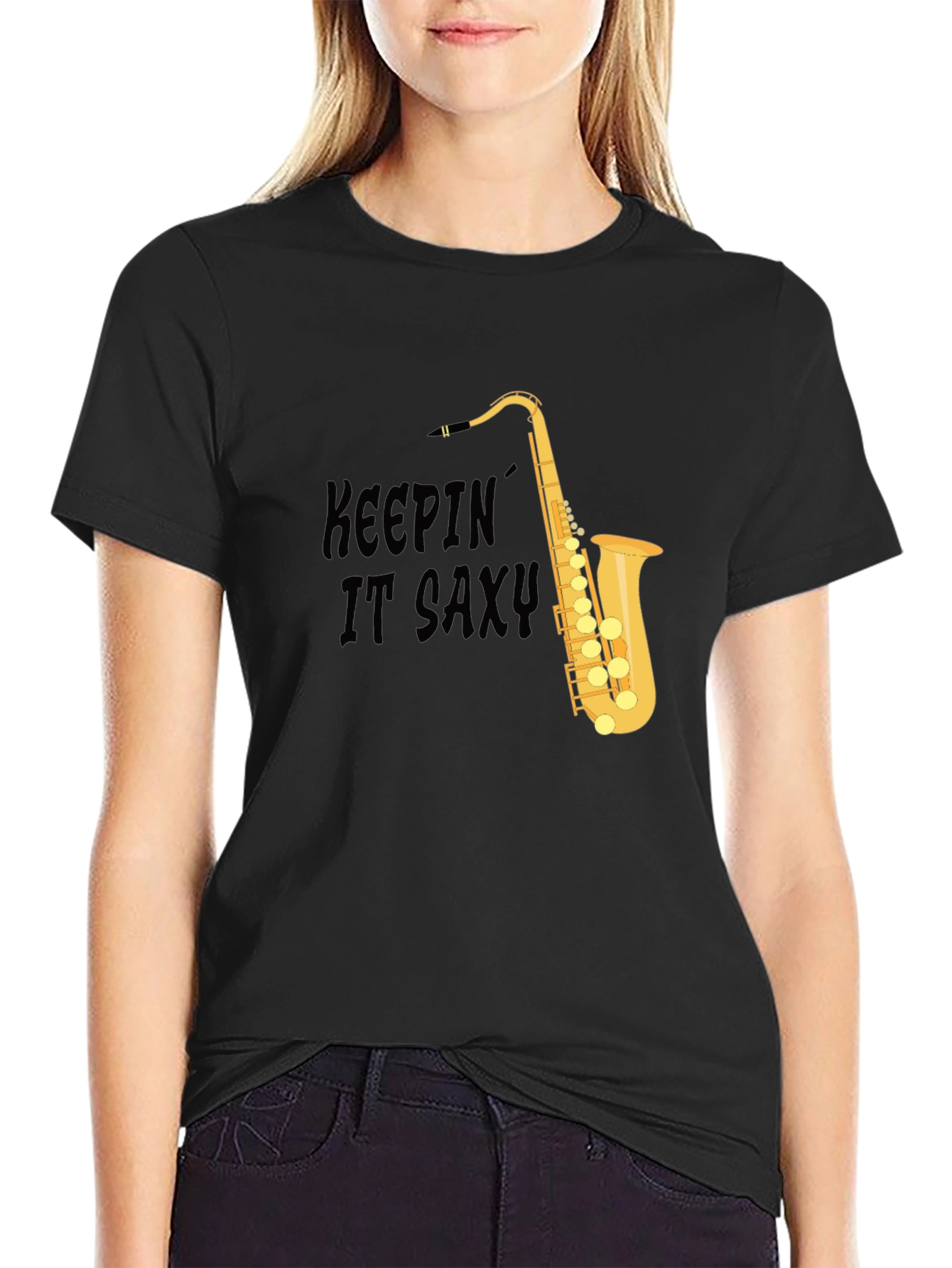 Keepin It Saxy T-Shirt - Cool Saxophone Design