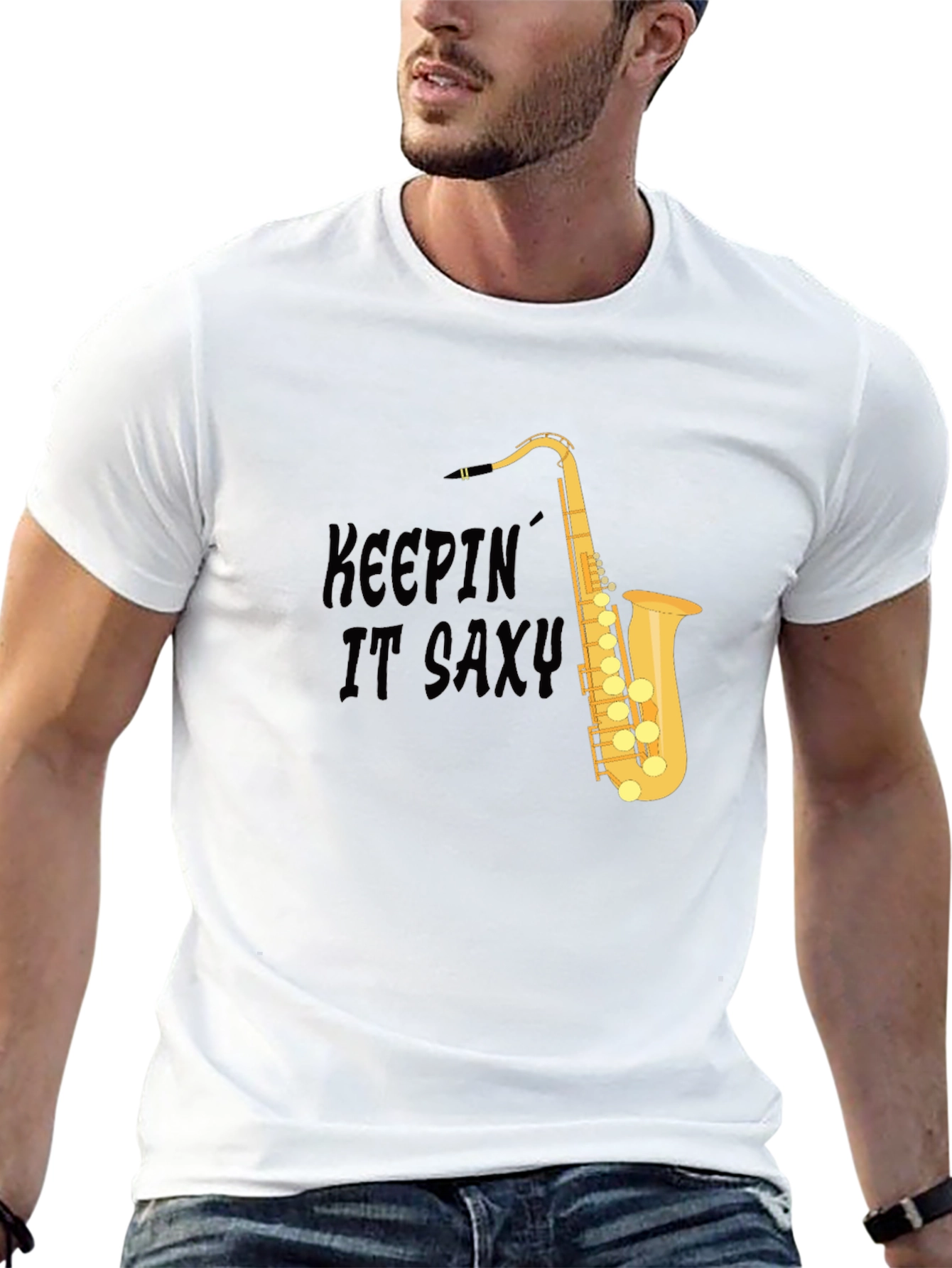 Keepin It Saxy T-Shirt - Cool Saxophone Design