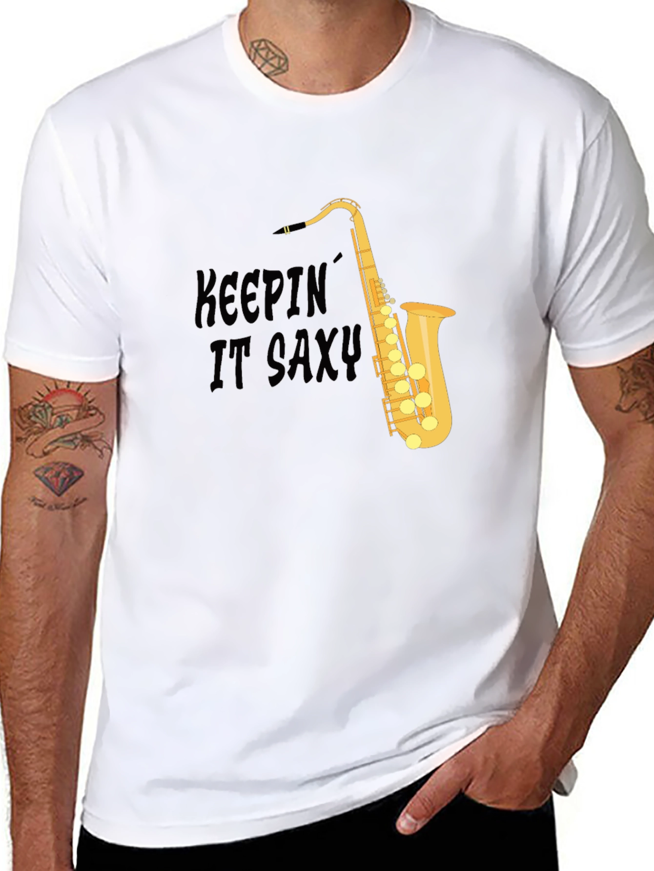 Keepin It Saxy T-Shirt - Cool Saxophone Design
