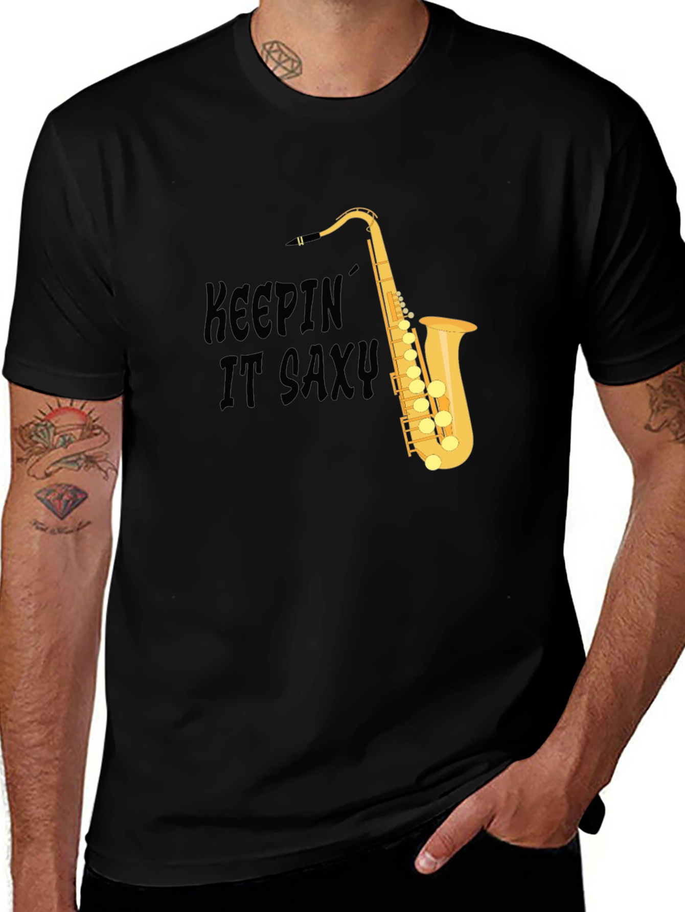 Keepin It Saxy T-Shirt - Cool Saxophone Design