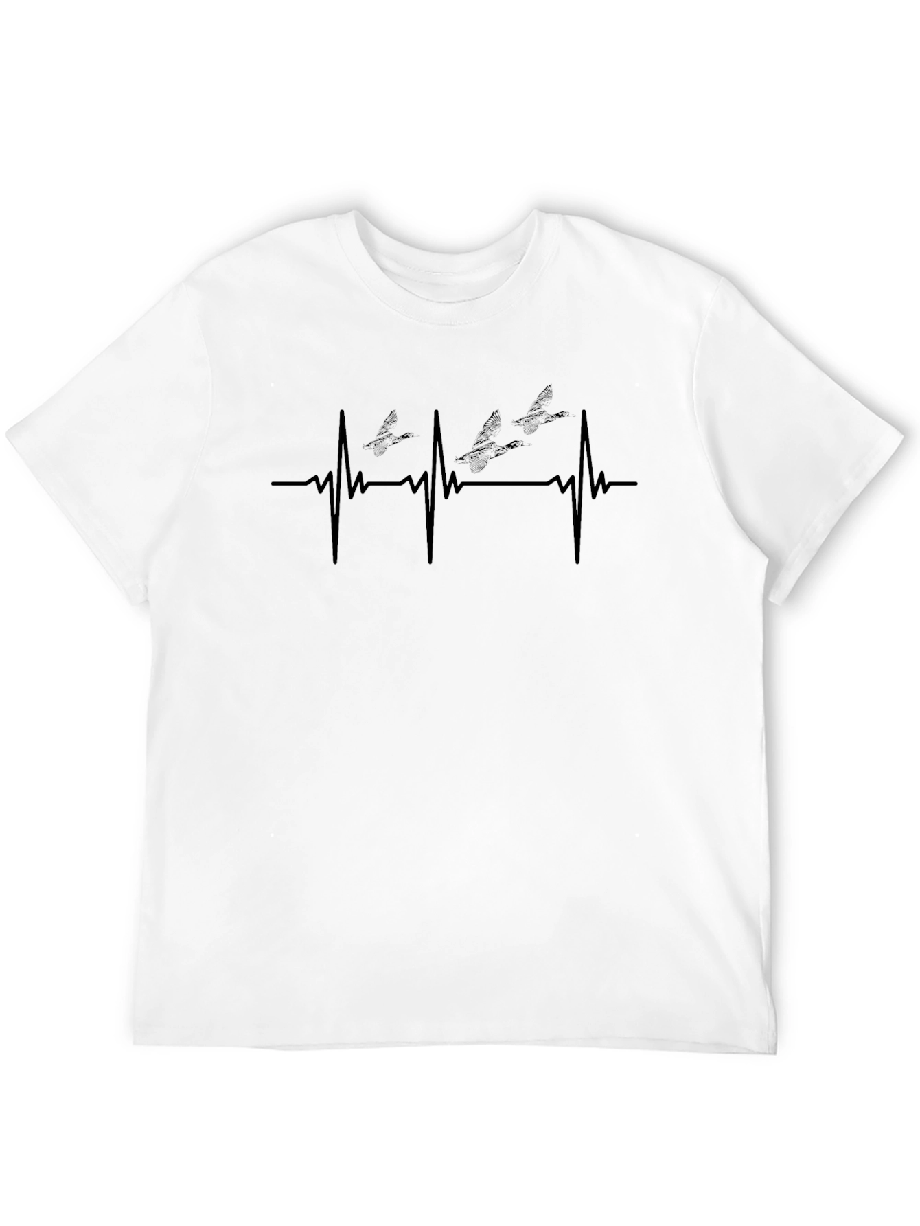 Airplane Heartbeat Black T-Shirt