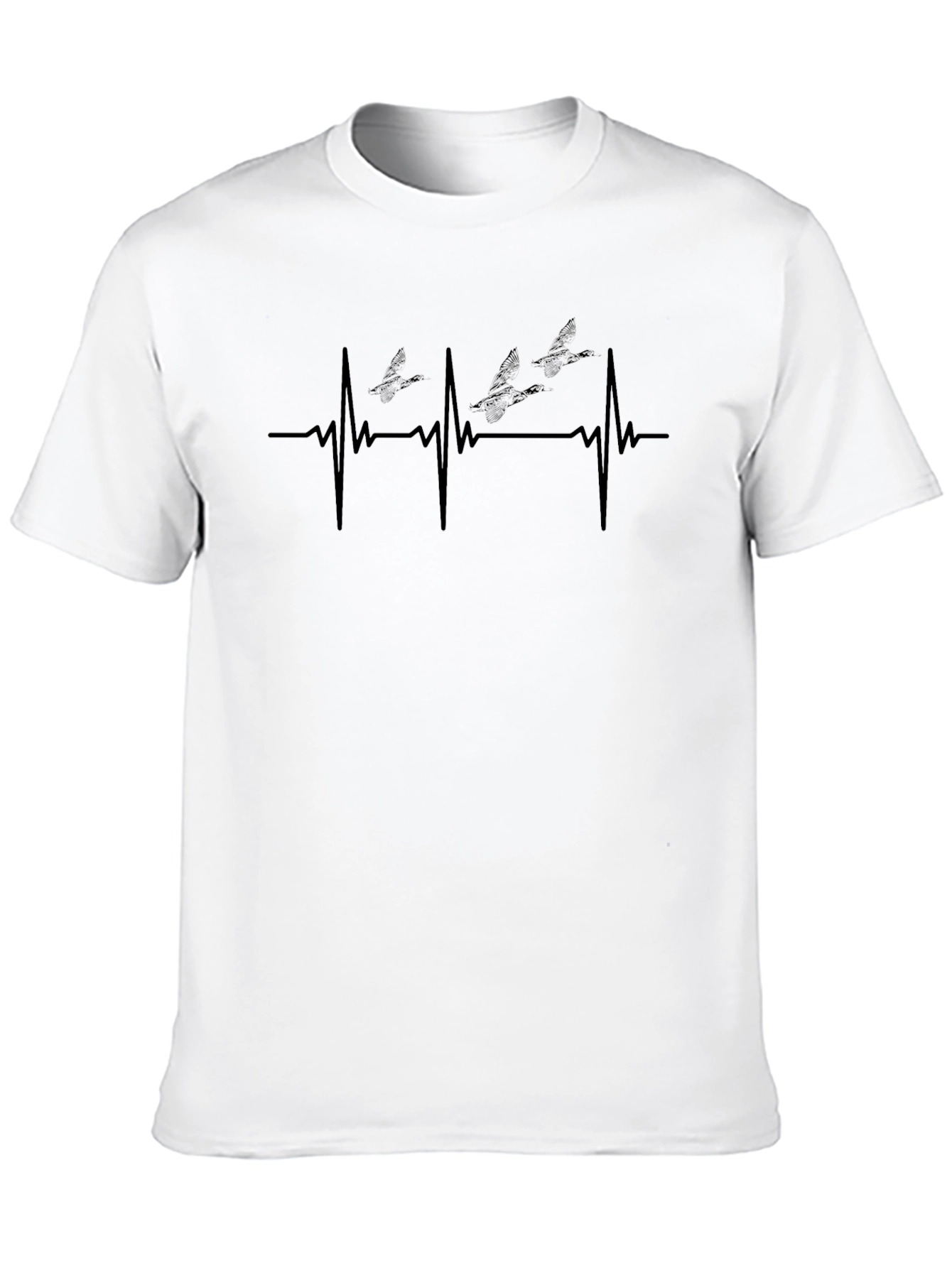 Airplane Heartbeat Black T-Shirt