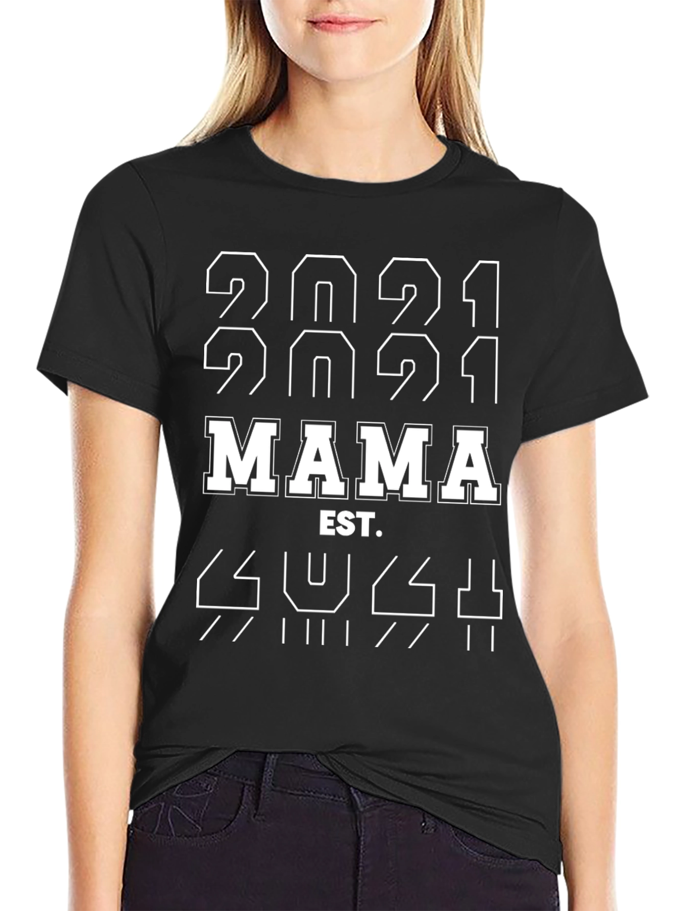 Mama Est. 2021 Black T-Shirt