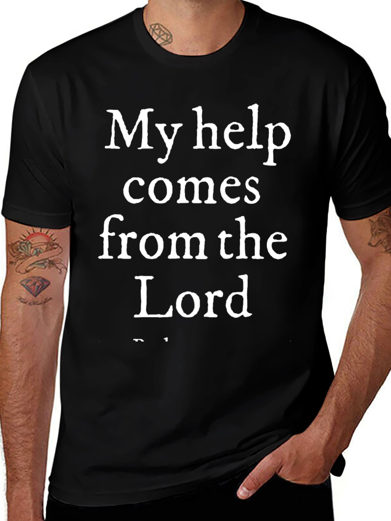 My Help Comes From The Lord Black T-Shirt