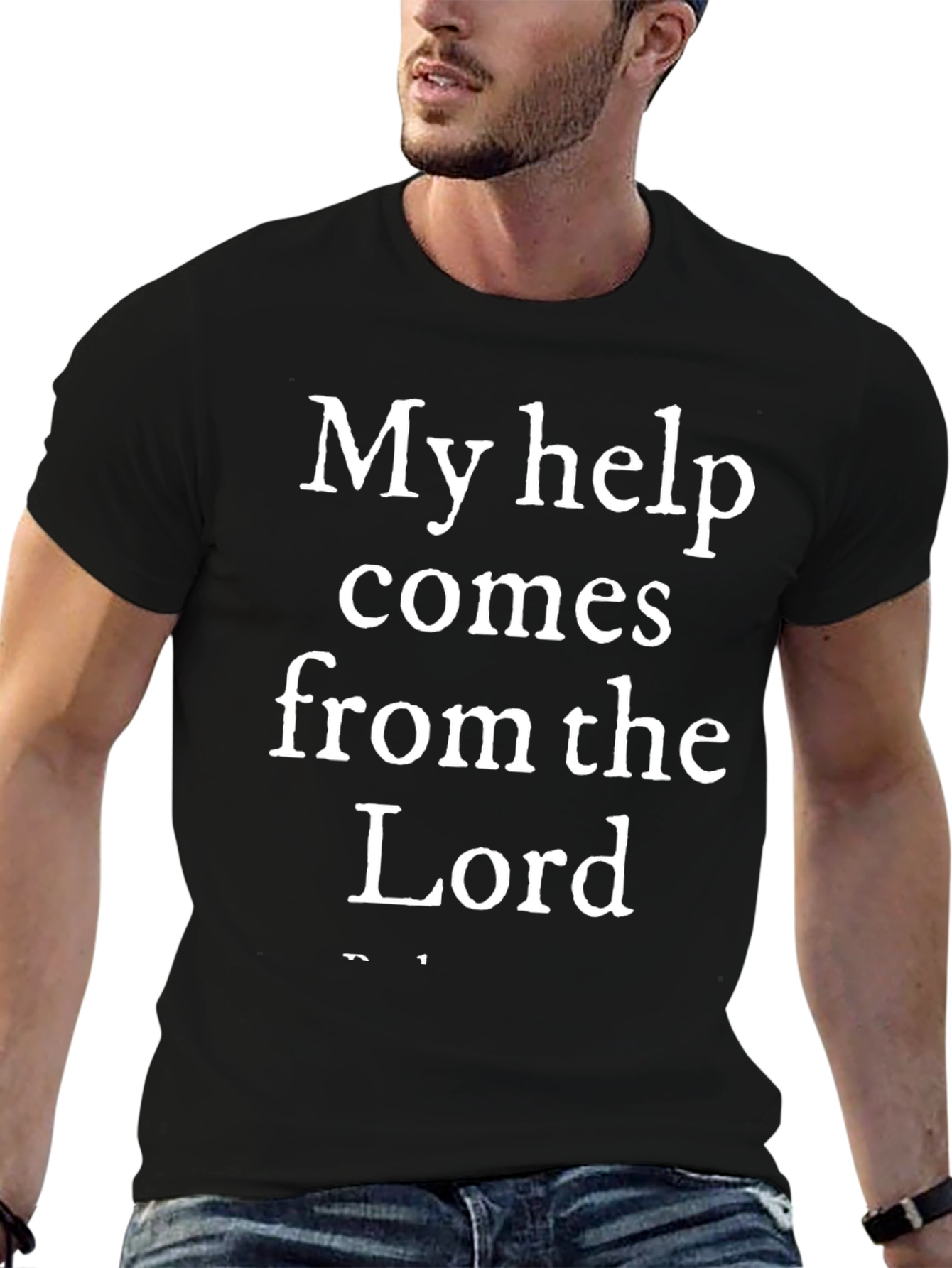 My Help Comes From The Lord Black T-Shirt