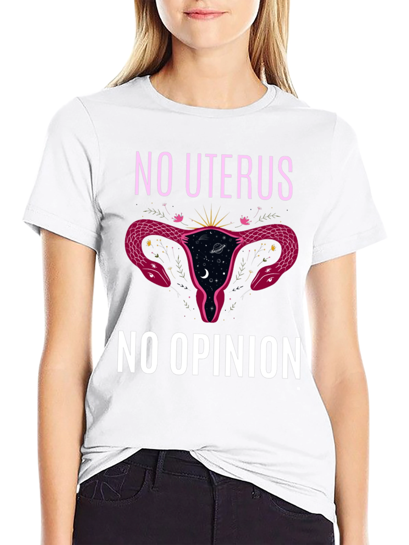 No Uterus No Opinion Black Graphic Tee