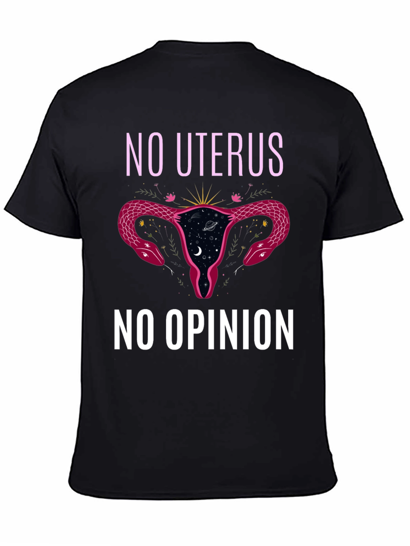 No Uterus No Opinion Black Graphic Tee