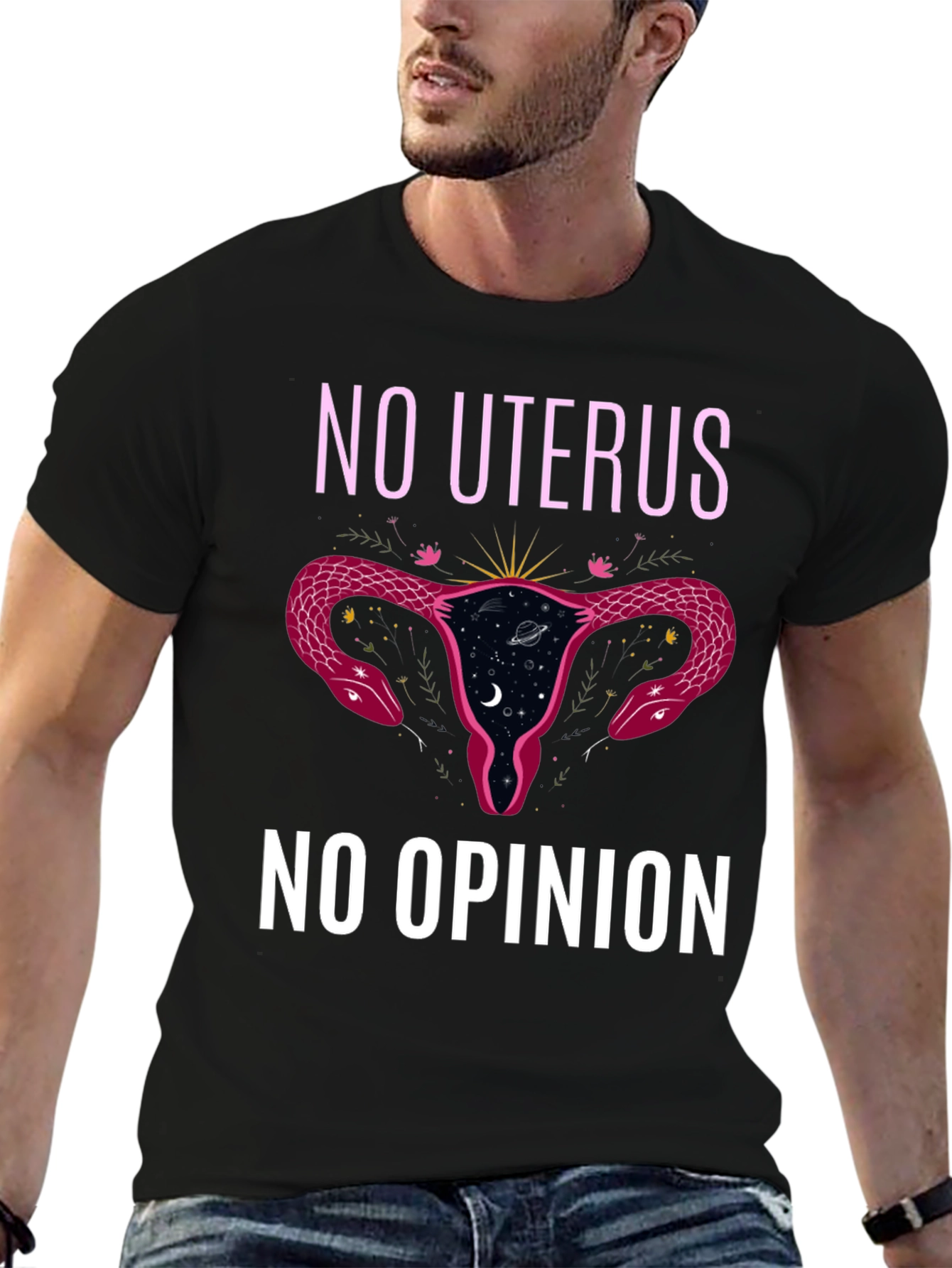 No Uterus No Opinion Black Graphic Tee