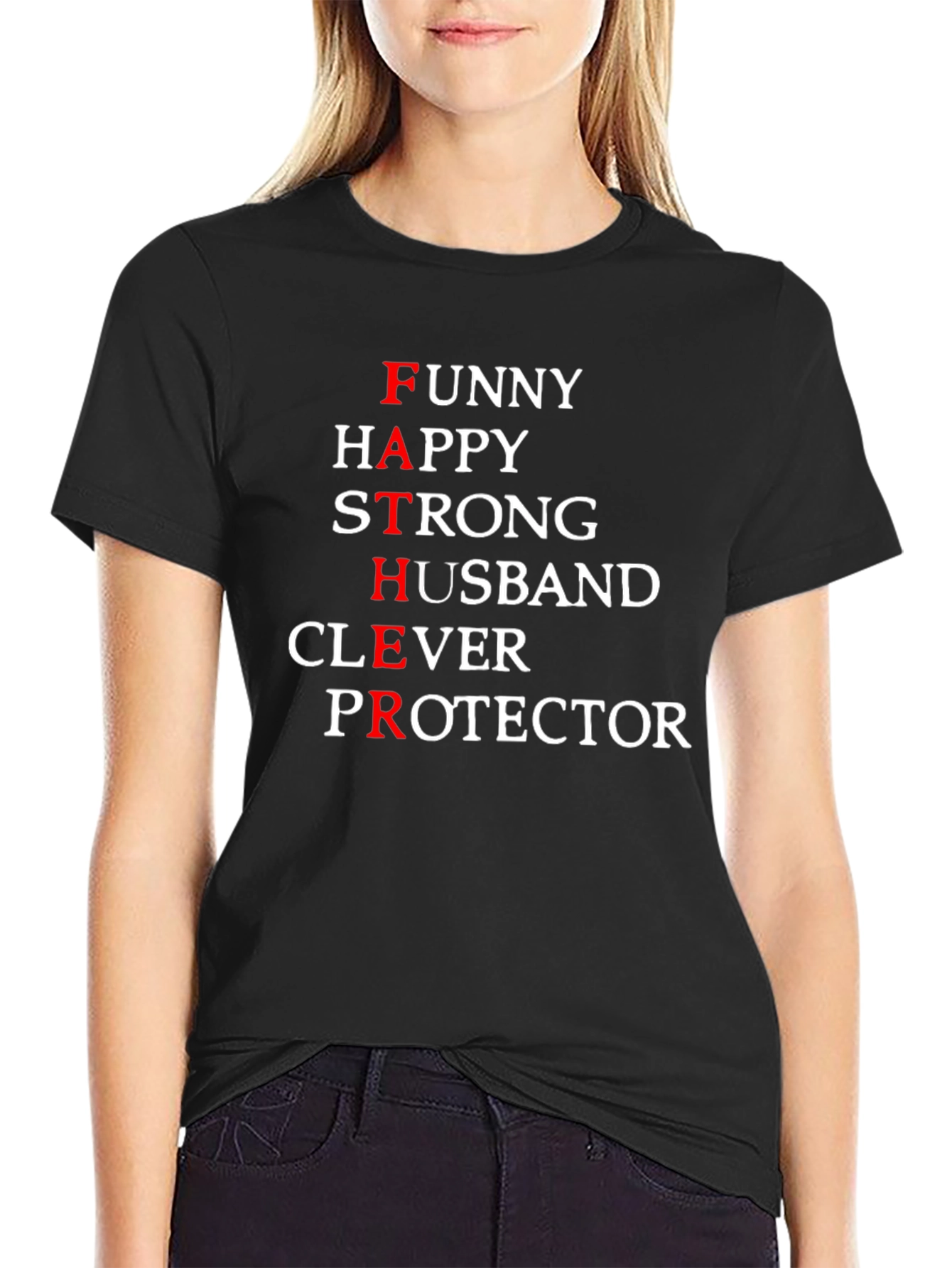 Funny Father Definition Black T-Shirt