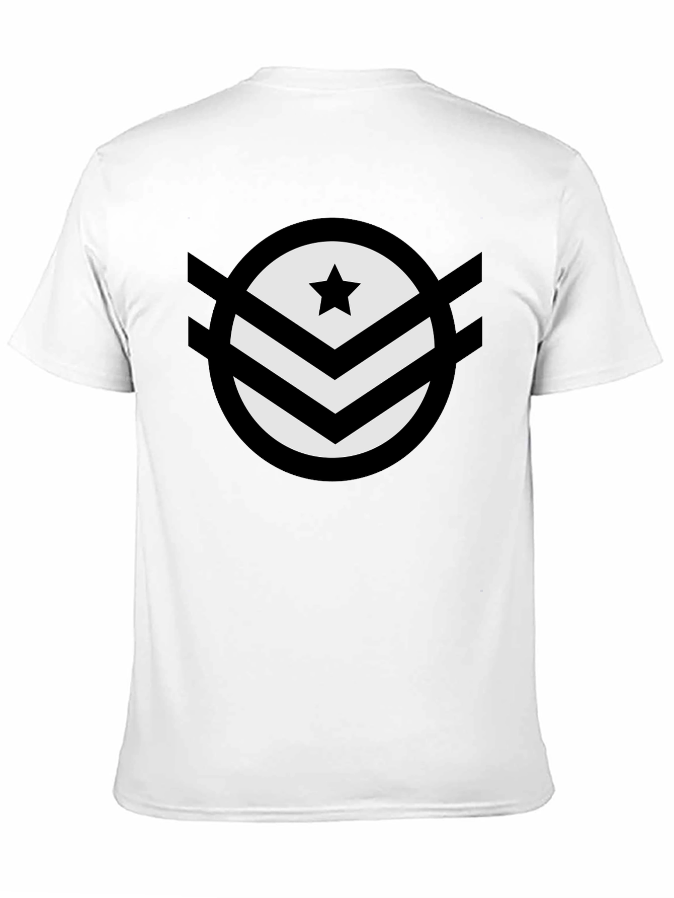 Star Chevron Graphic Tee - Modern Design Black T-Shirt