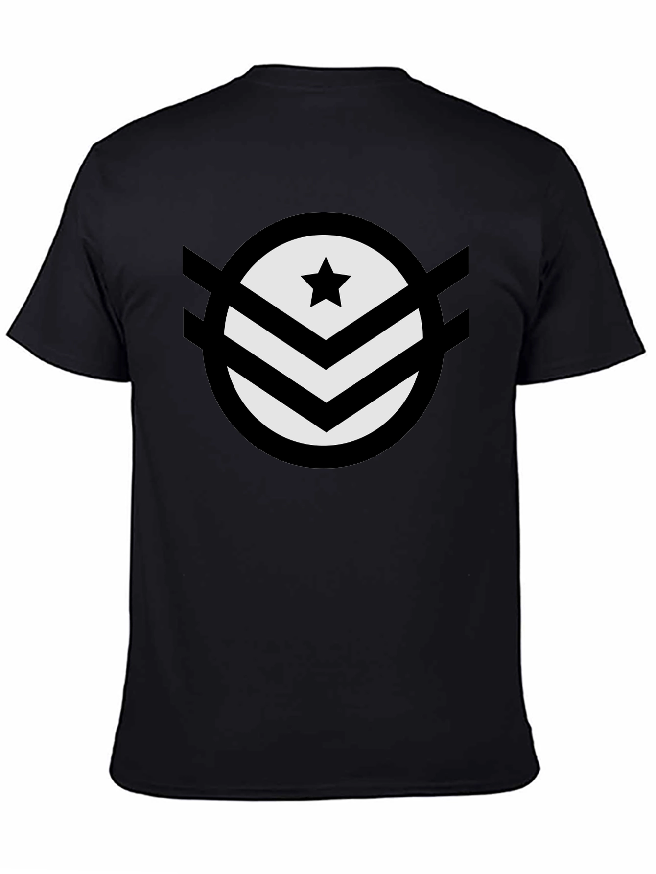 Star Chevron Graphic Tee - Modern Design Black T-Shirt