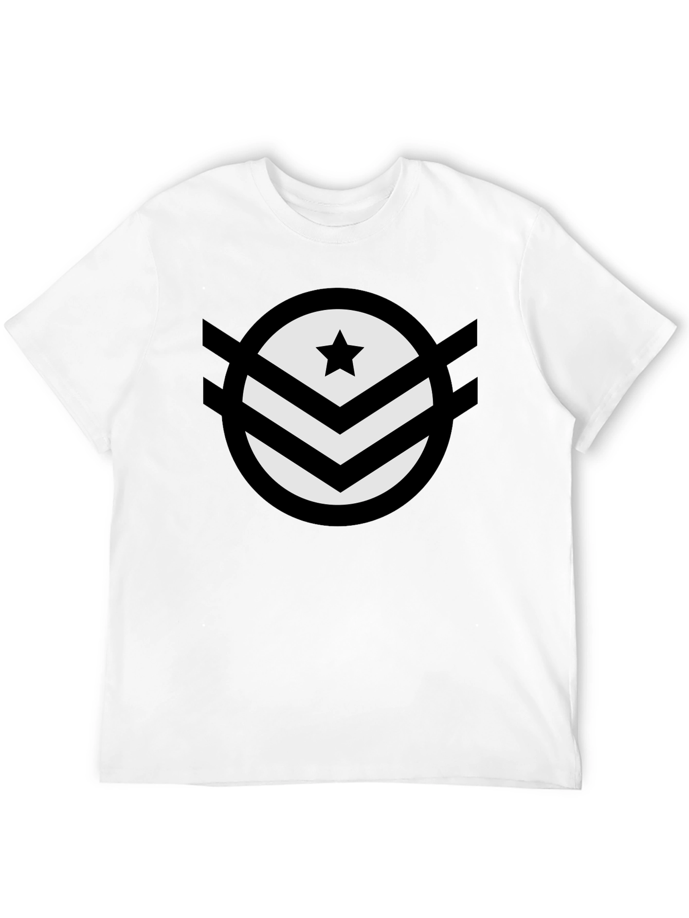 Star Chevron Graphic Tee - Modern Design Black T-Shirt