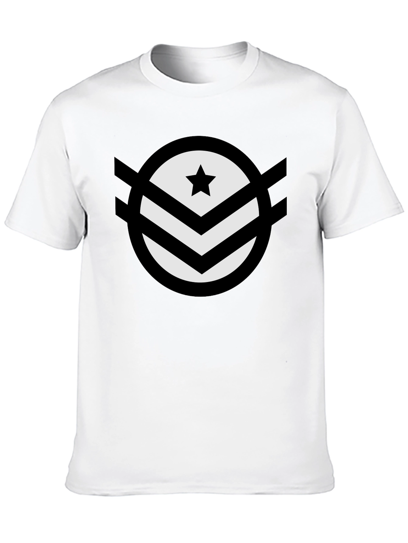 Star Chevron Graphic Tee - Modern Design Black T-Shirt