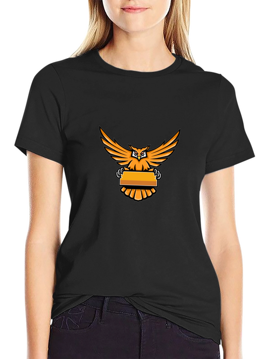 Mens Black Owl Graphic T-Shirt