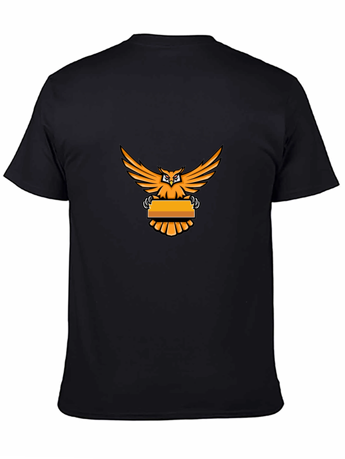 Mens Black Owl Graphic T-Shirt