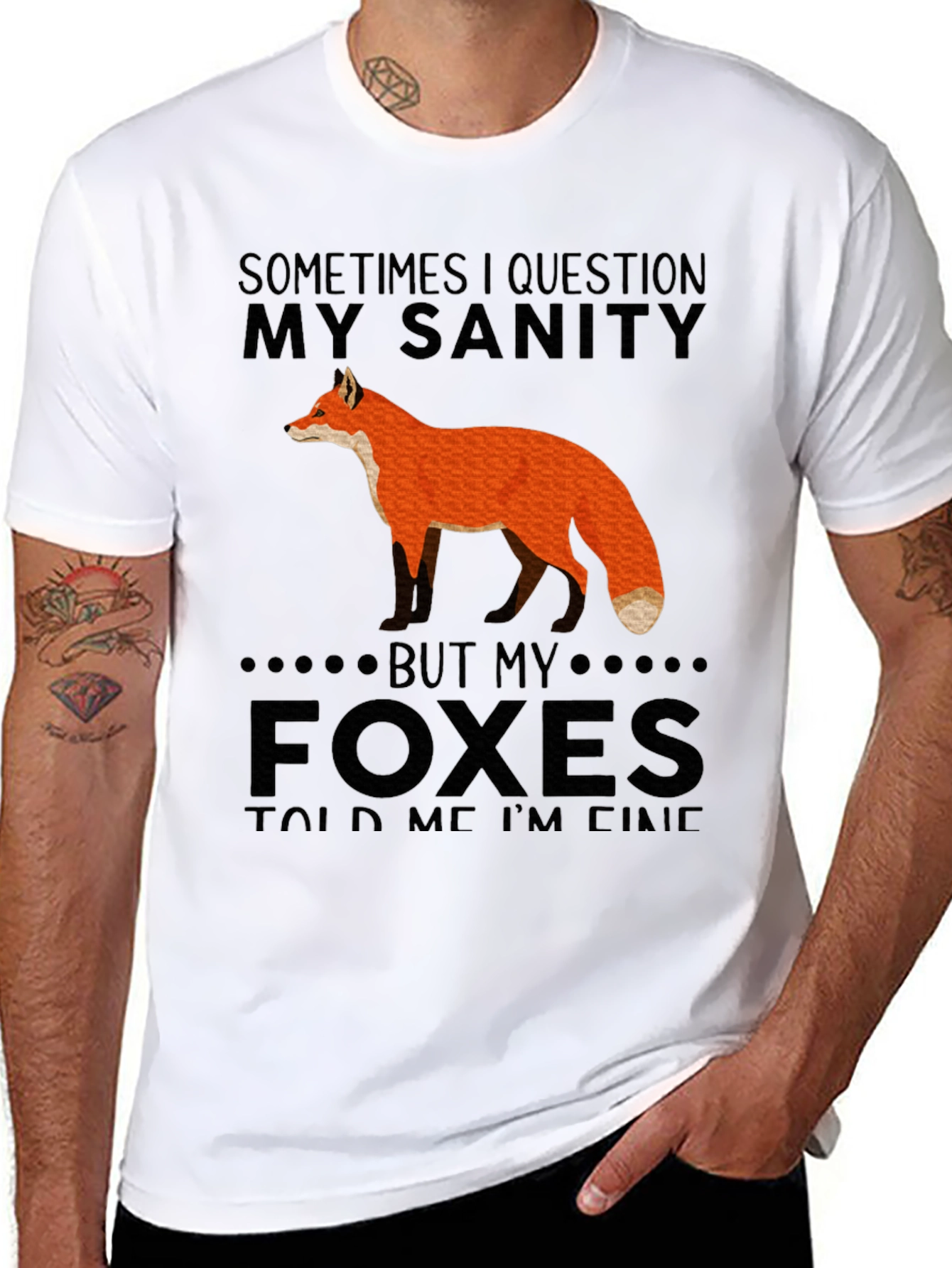 Fox Sanity Graphic T-Shirt - Unique Design