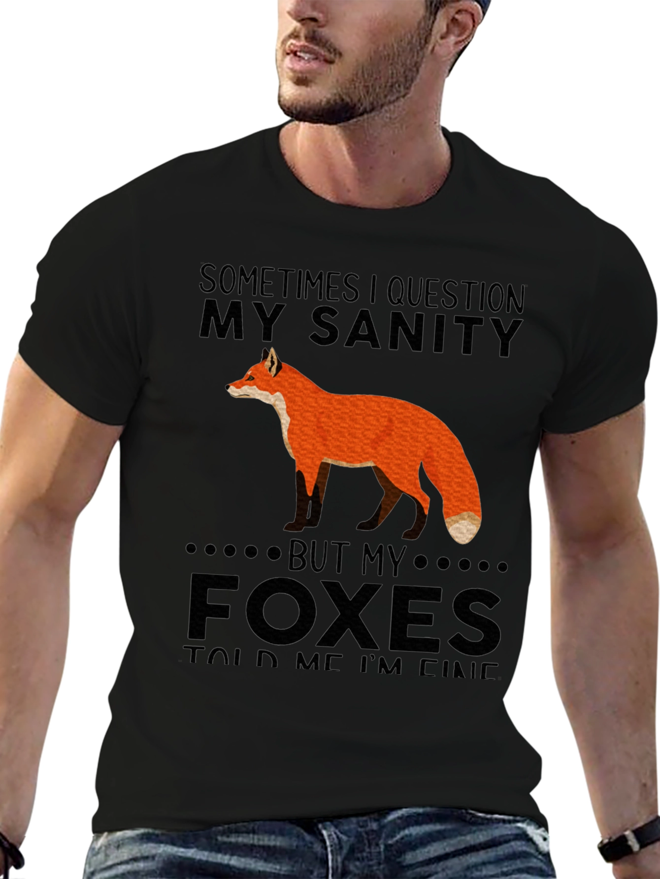 Fox Sanity Graphic T-Shirt - Unique Design