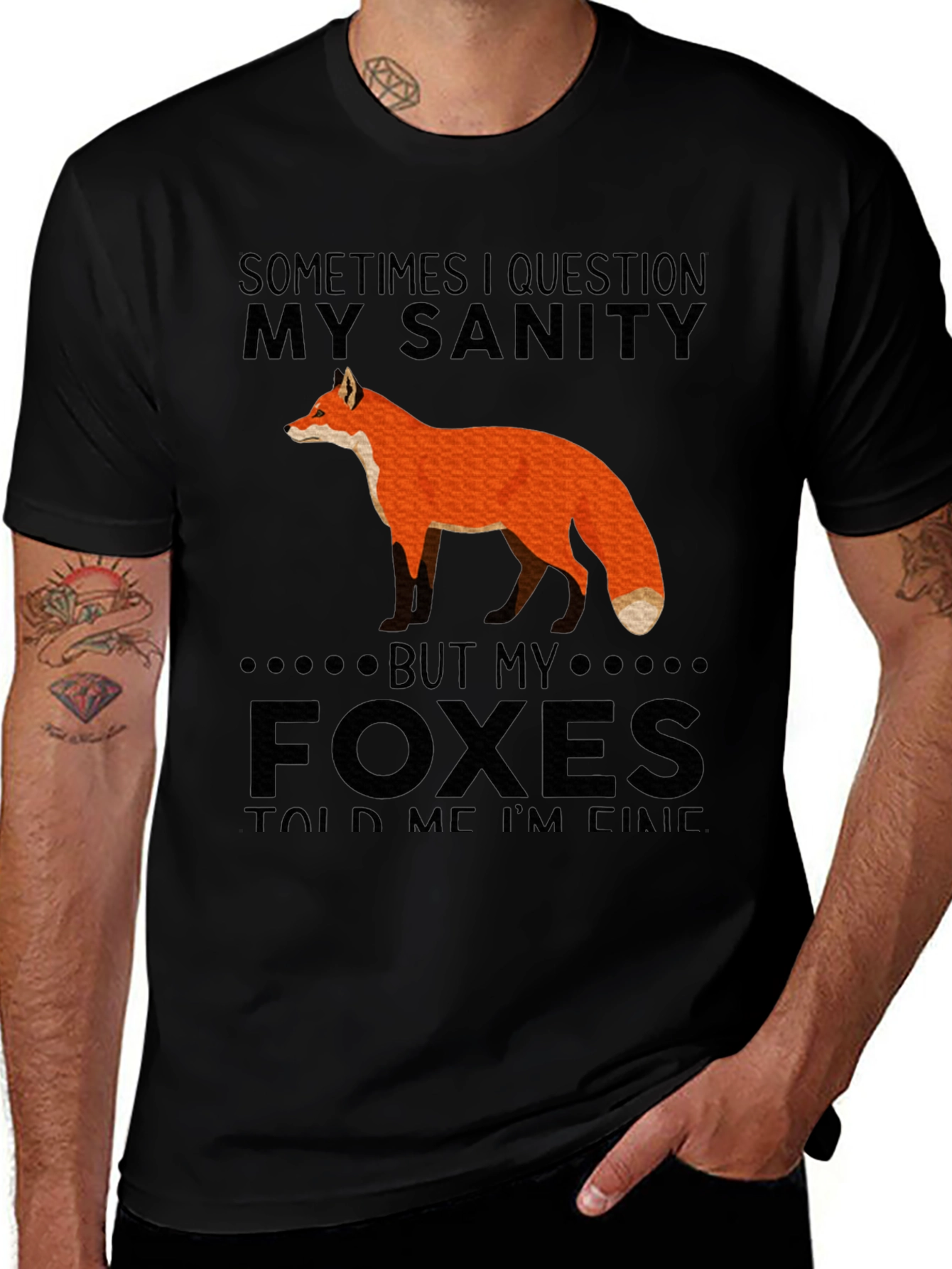 Fox Sanity Graphic T-Shirt - Unique Design