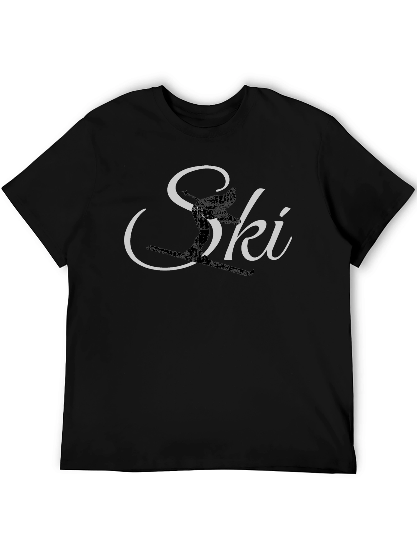 Ski Graphic Tee - Black Cotton T-Shirt