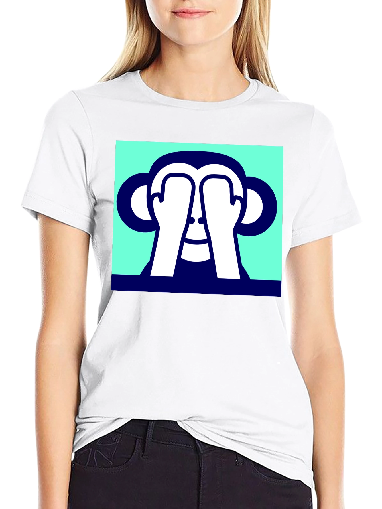 Peek-a-Boo Monkey Graphic Tee - Soft Cotton Blend