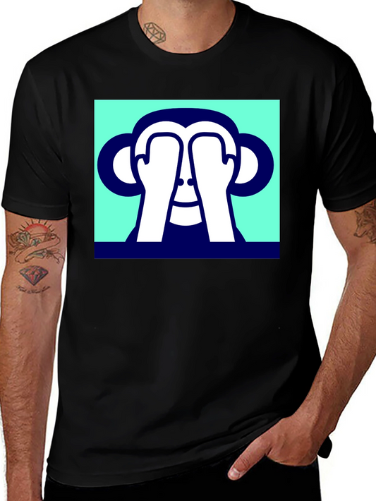 Peek-a-Boo Monkey Graphic Tee - Soft Cotton Blend