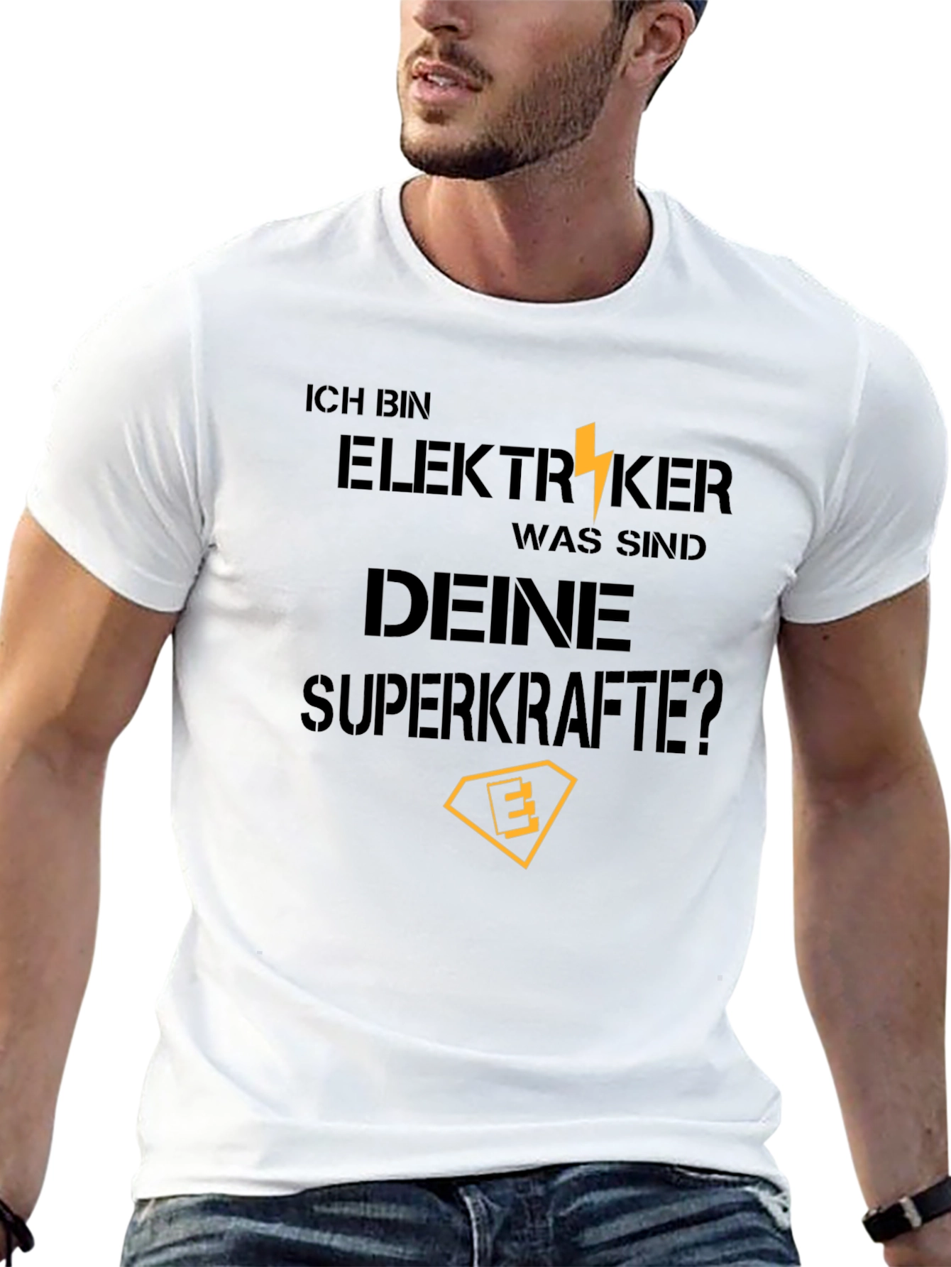 Electrician Superpower T-Shirt - Mens Black Tee