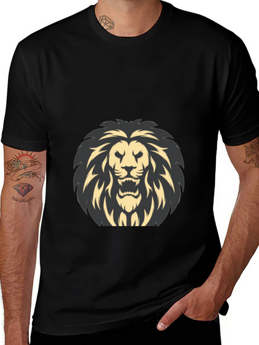 Lion Graphic Black T-Shirt - Bold Style