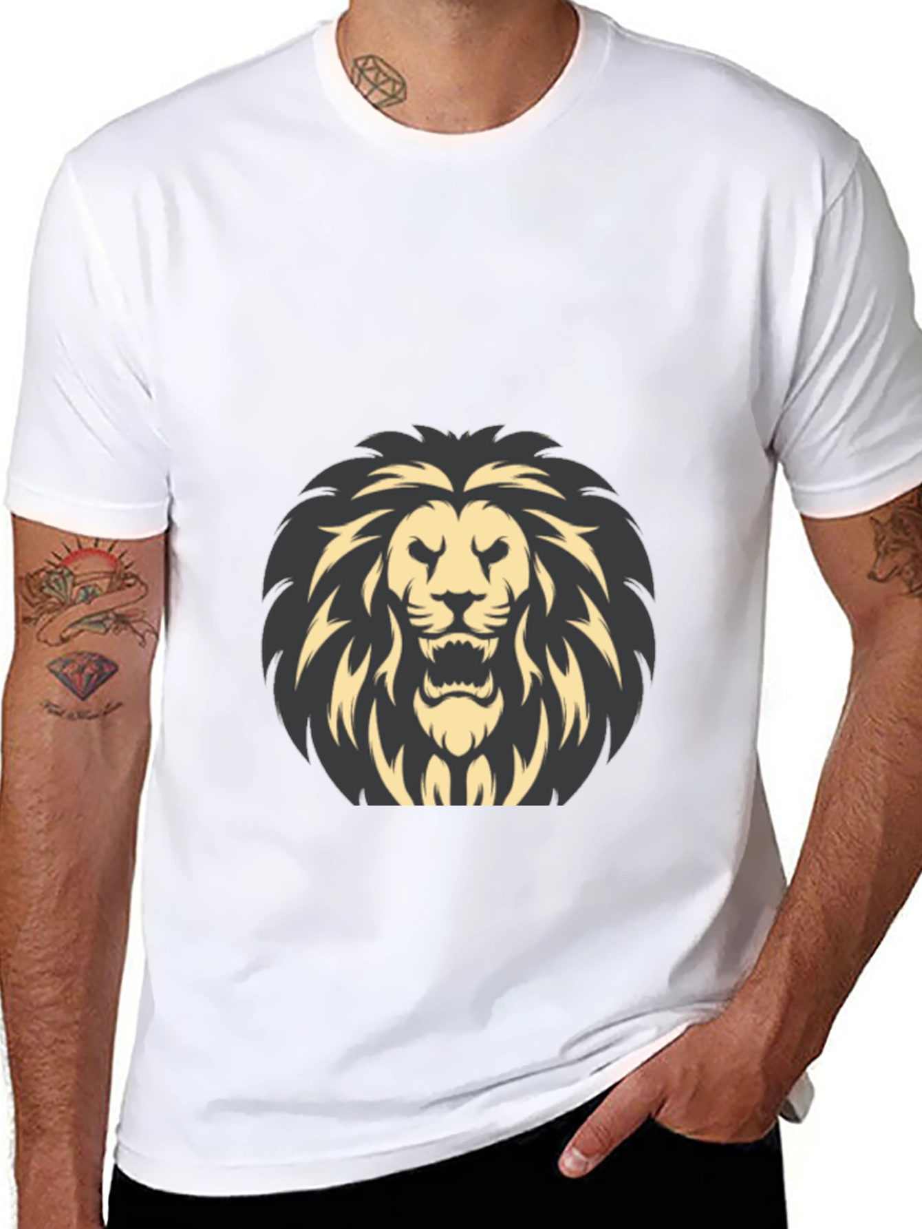 Lion Graphic Black T-Shirt - Bold Style